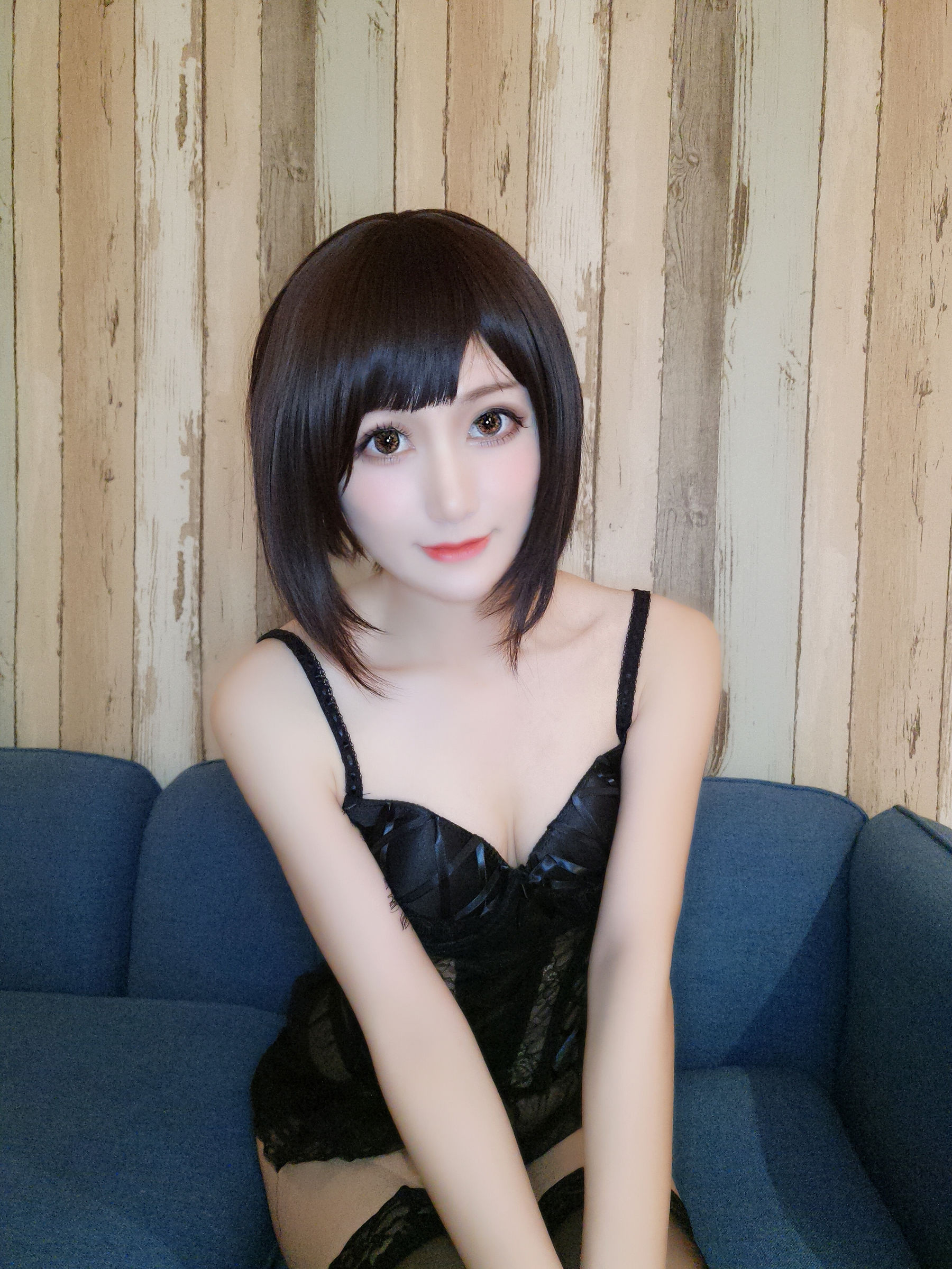 [网红COSER写真] 木之本果 - 黑色情趣内衣第2张