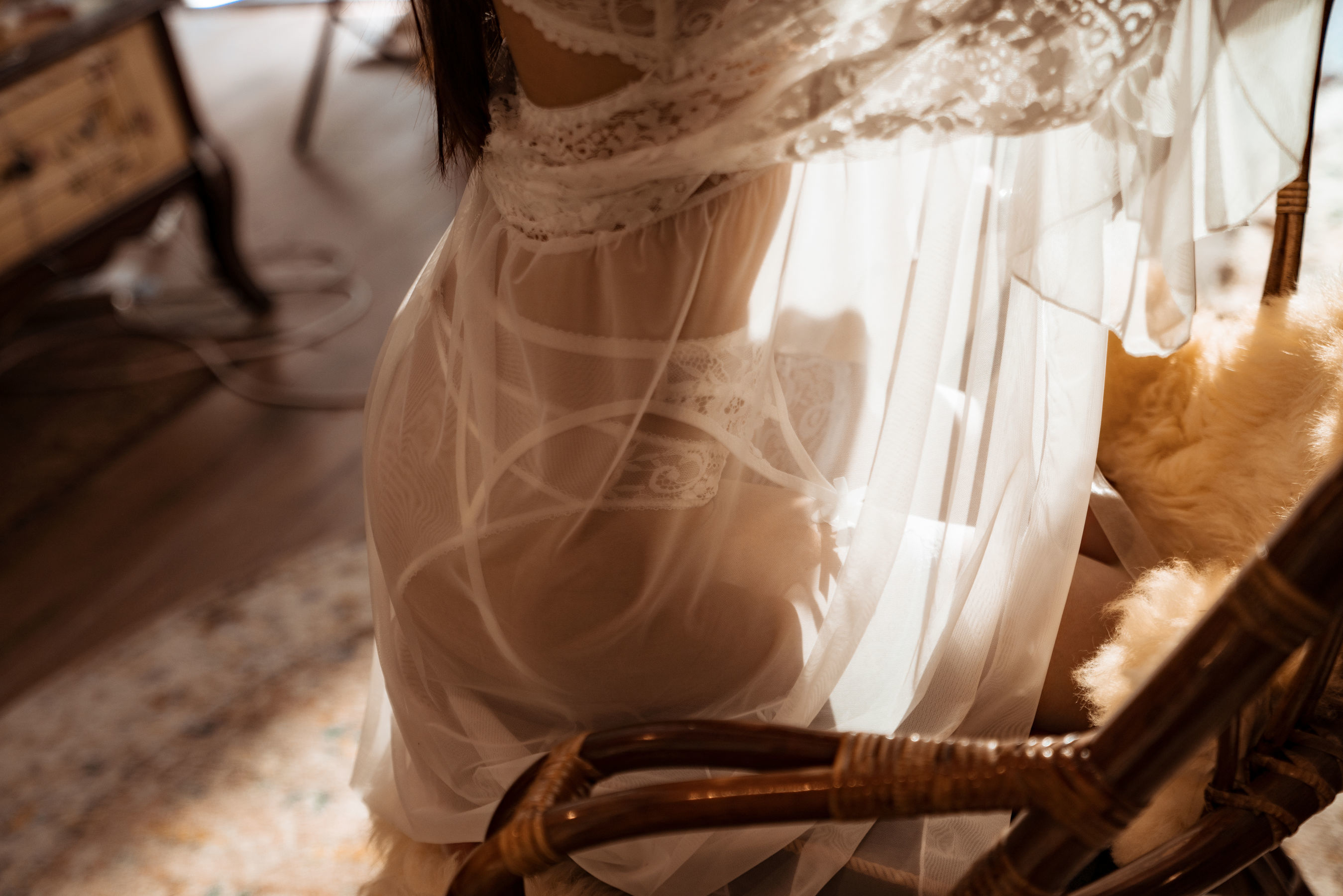 [网红COSER] 香草喵露露 - 室内白色蕾丝第19张