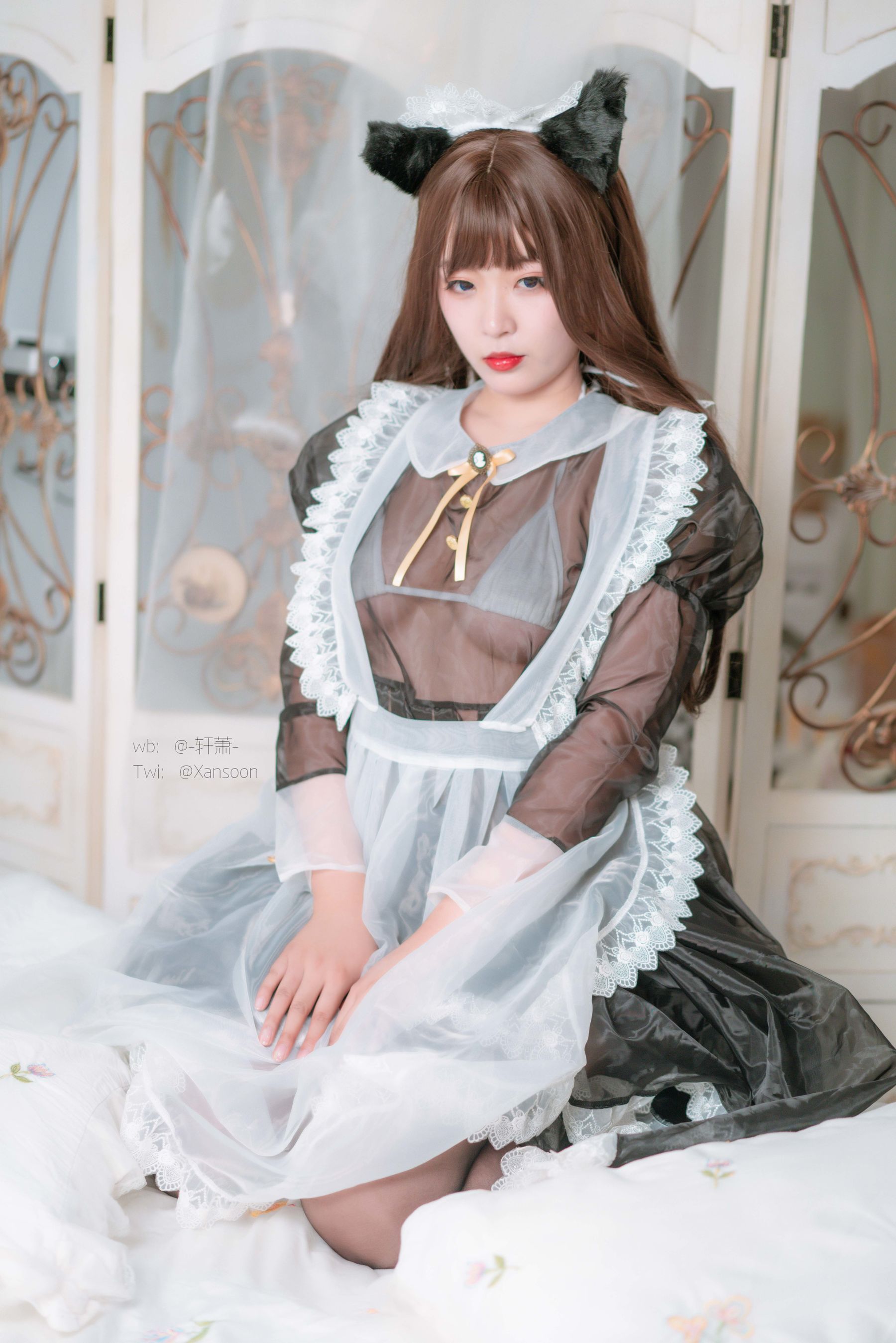 [福利COS] 轩萧学姐 - 透明女仆第1张