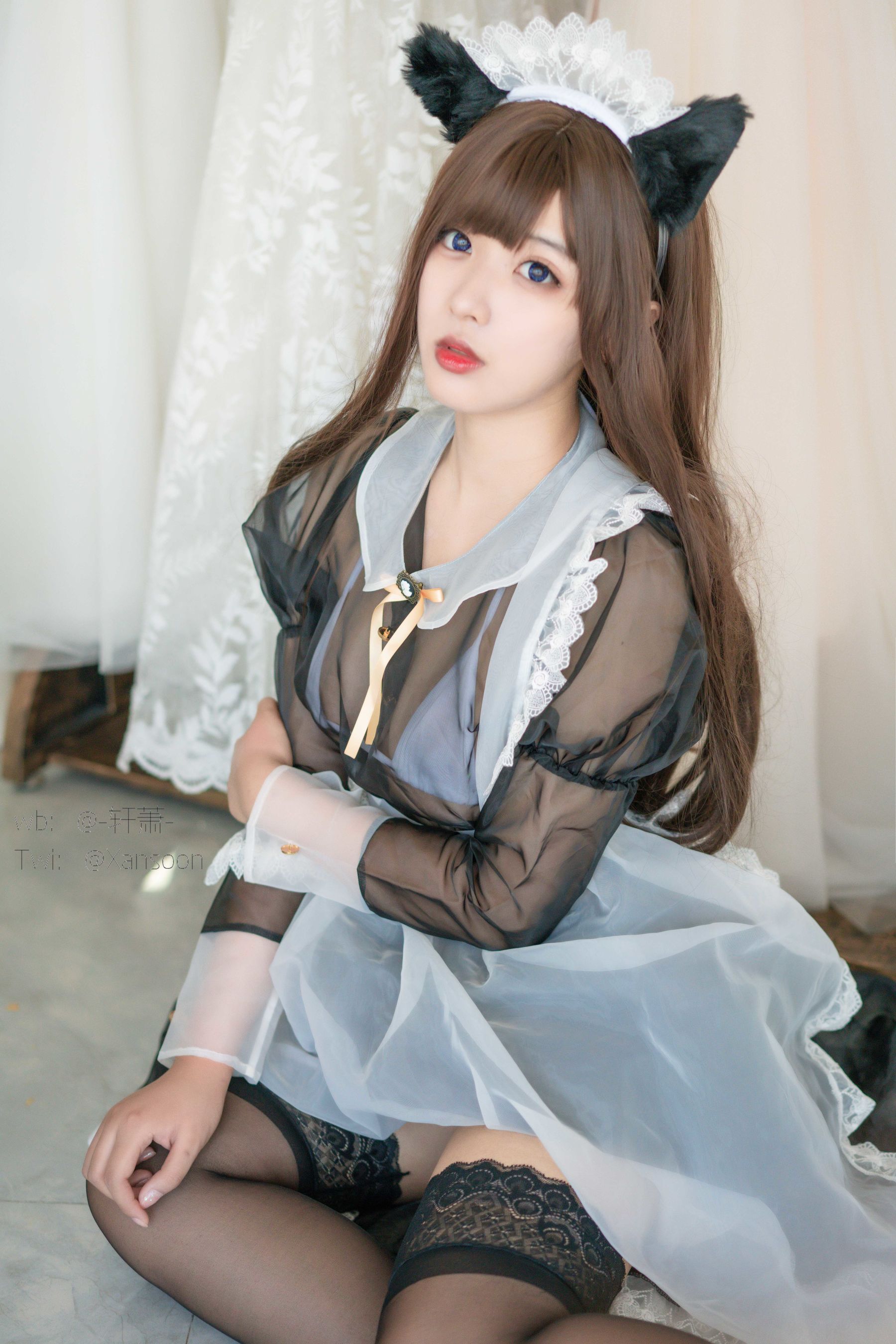 [福利COS] 轩萧学姐 - 透明女仆第9张