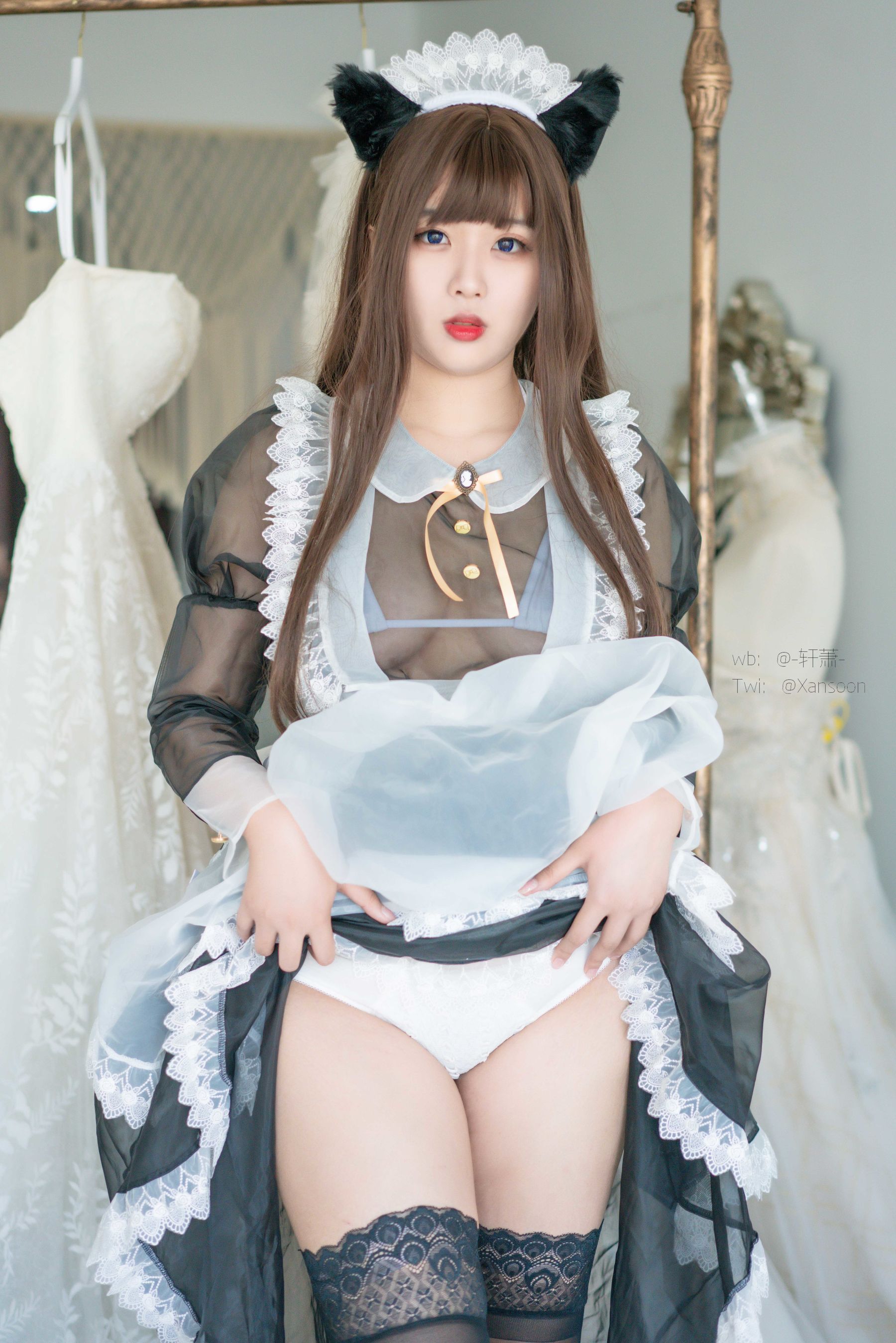 [福利COS] 轩萧学姐 - 透明女仆第5张