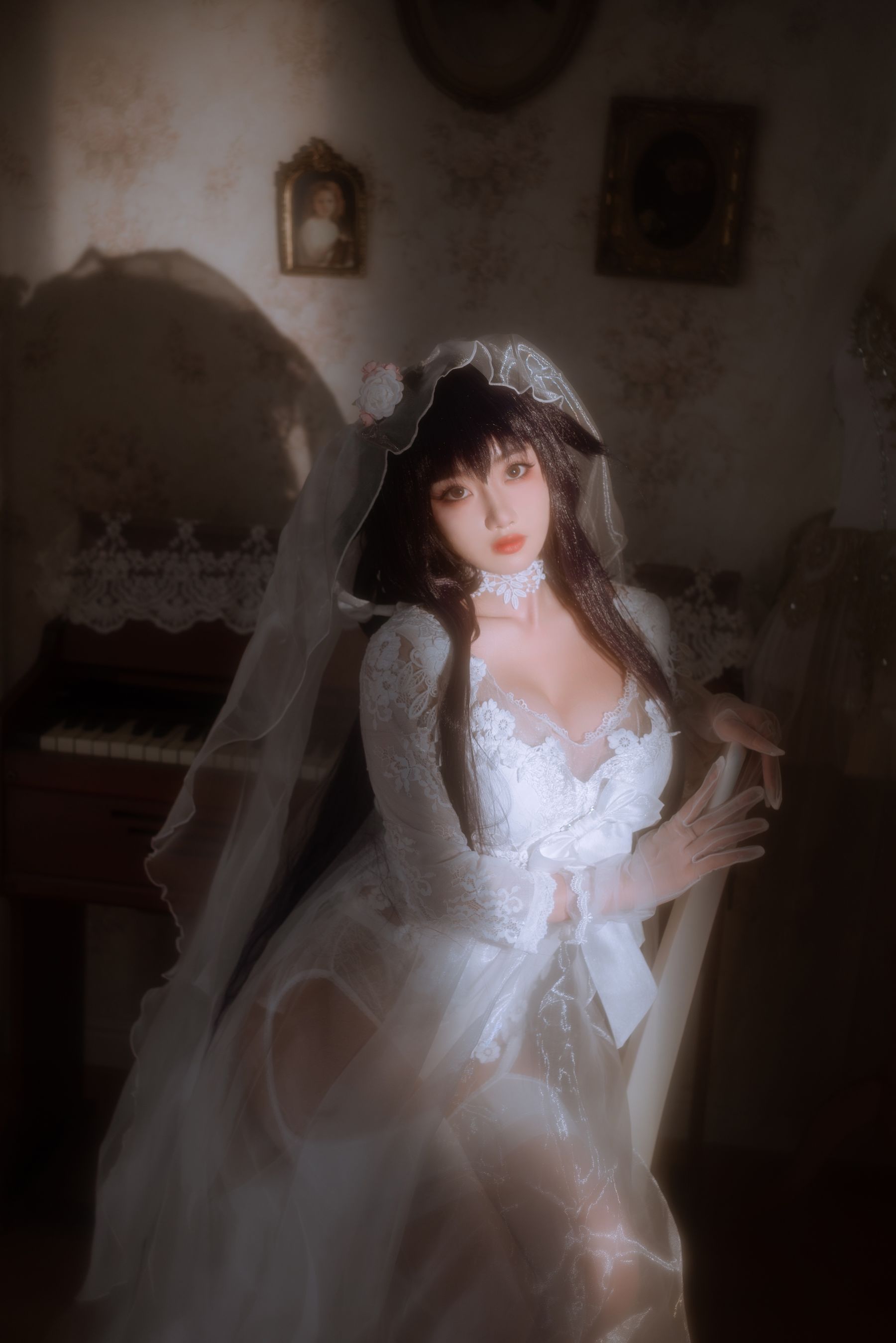 [福利COS] 白嫩美少女鬼畜瑶 - 婚纱第12张
