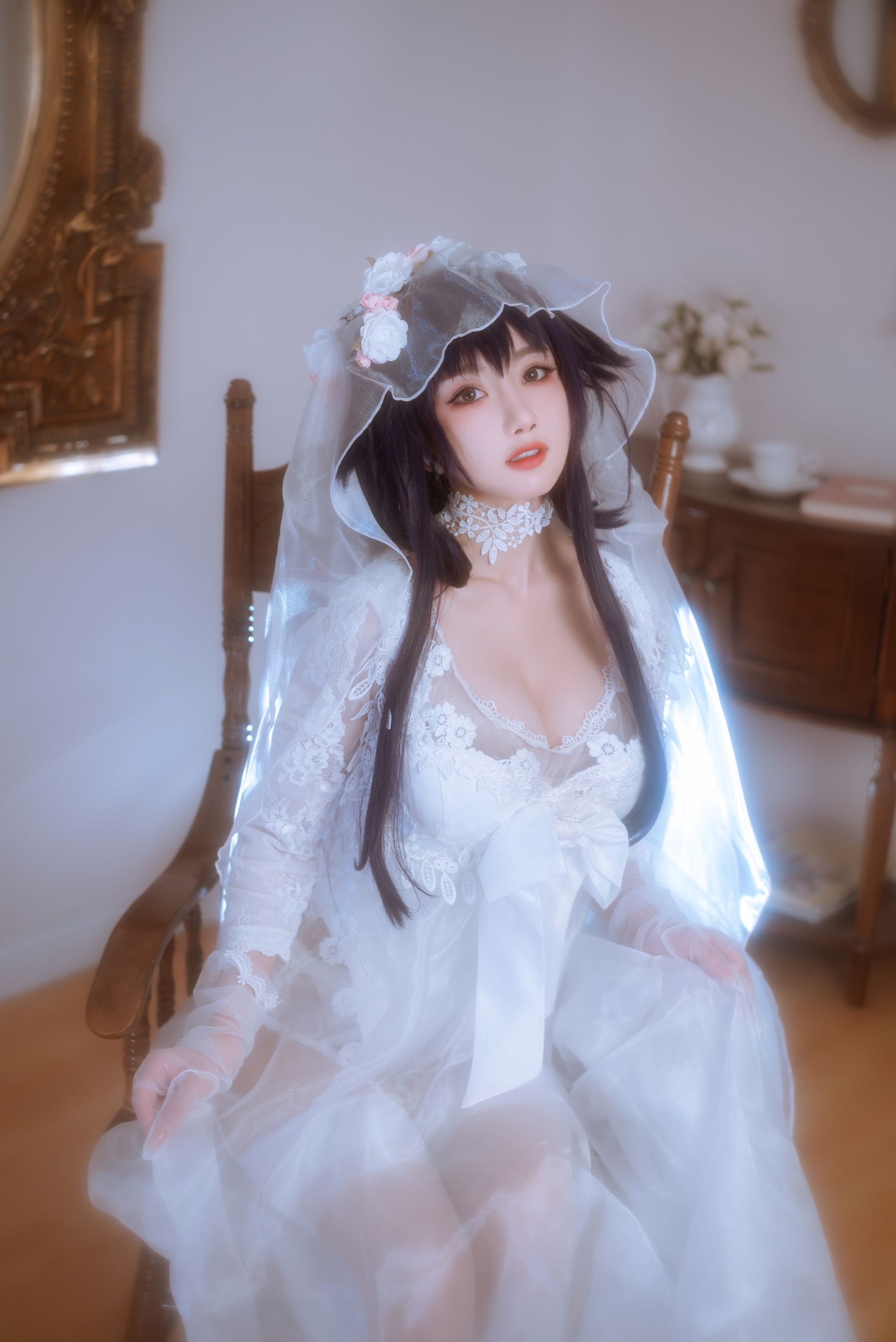 [福利COS] 白嫩美少女鬼畜瑶 - 婚纱第7张