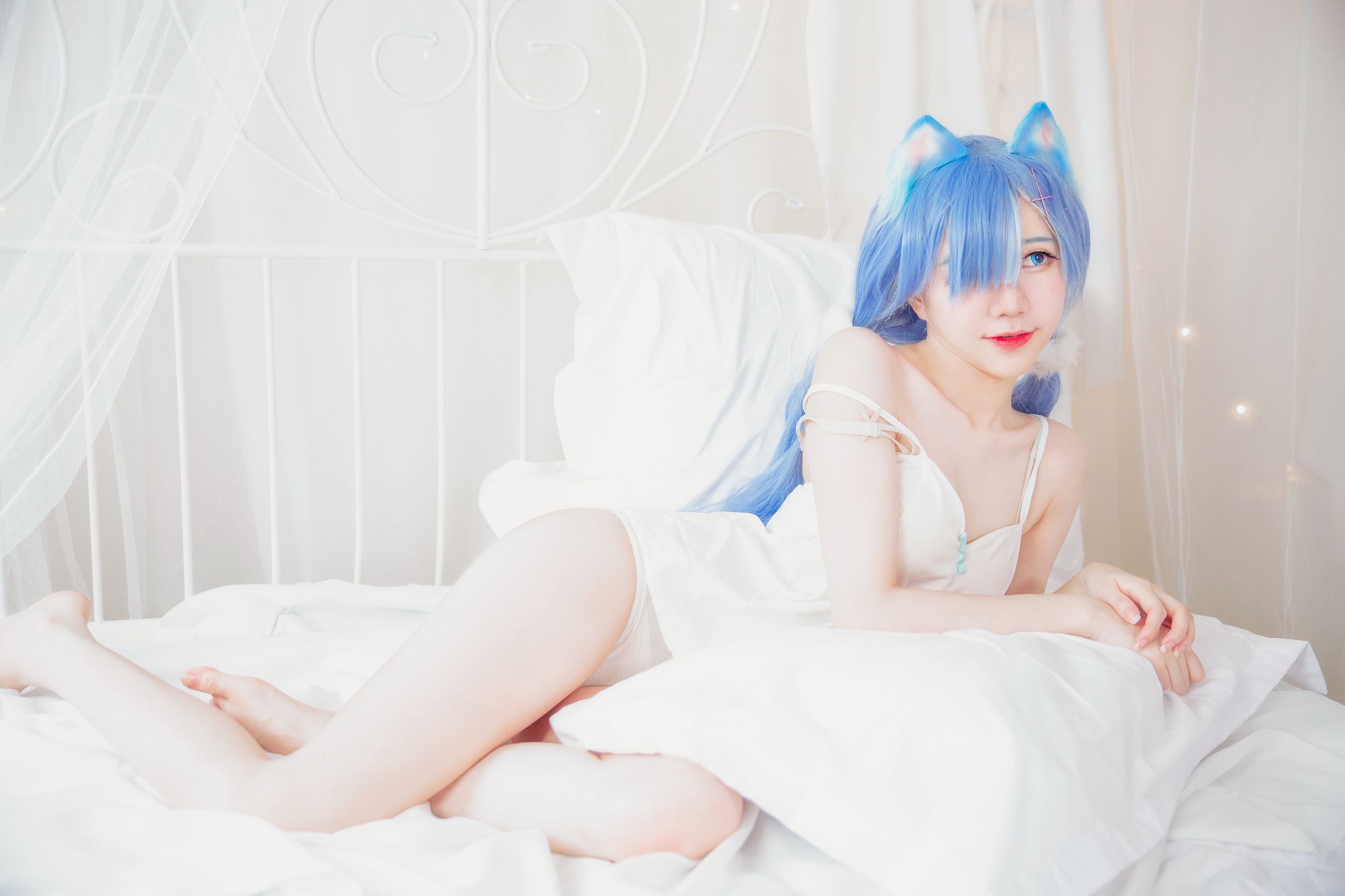 [网红COS] Sally Dorasnow - Rem White Kitty第9张