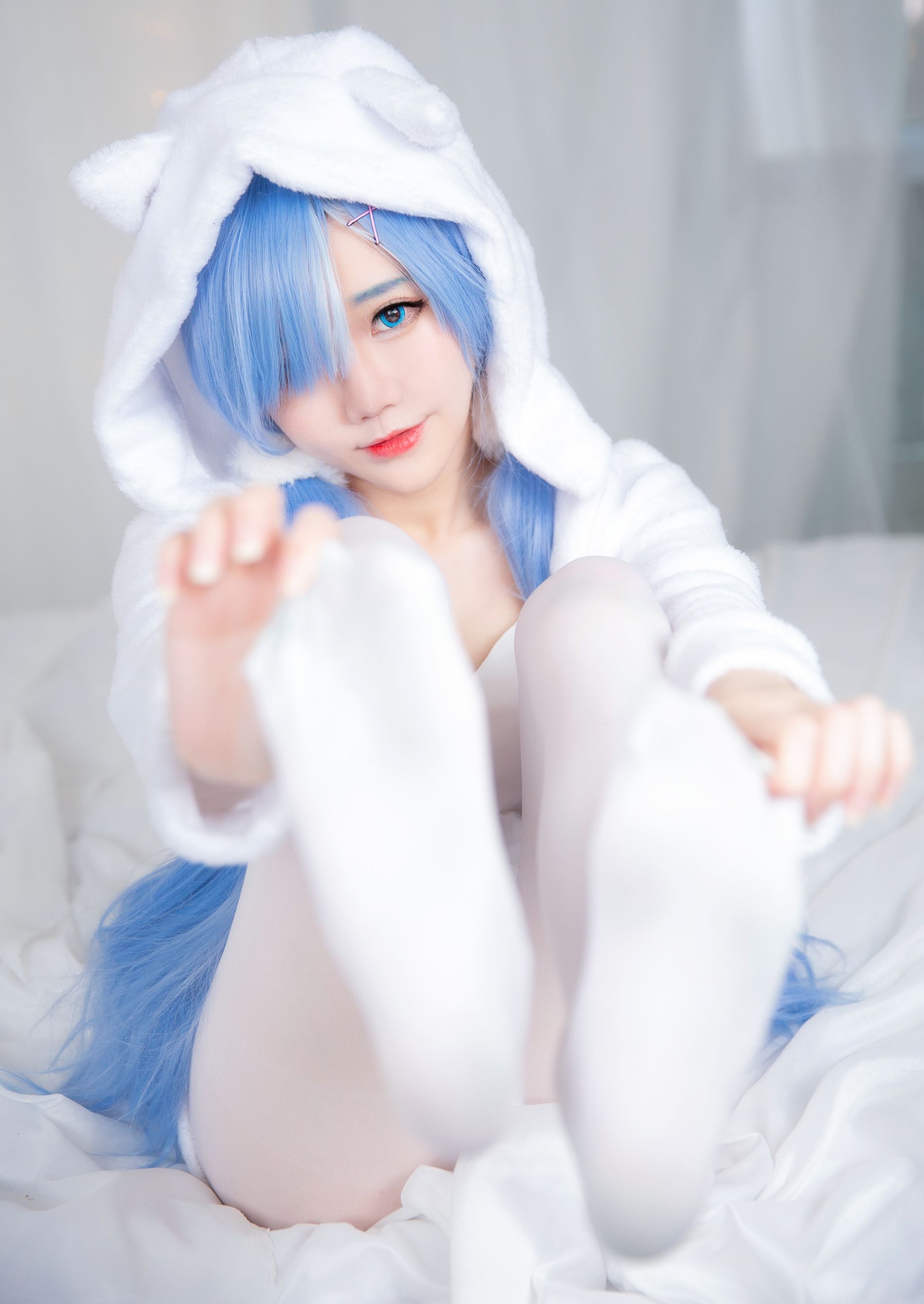 [网红COS] Sally Dorasnow - Rem White Kitty第18张