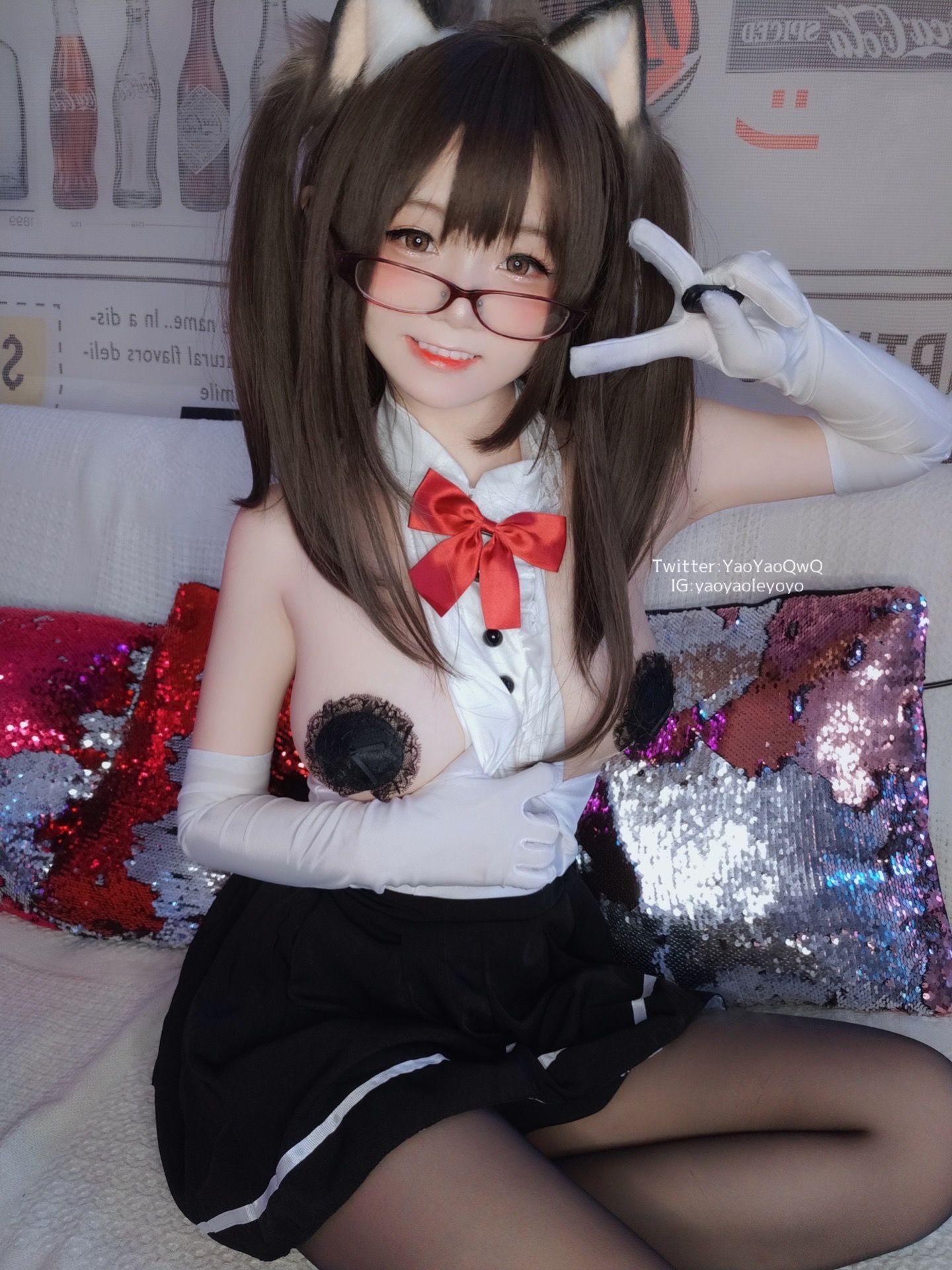 [网红COS] 萌妹子Coser摇摇乐yoyo - 黑色紧身衣第34张