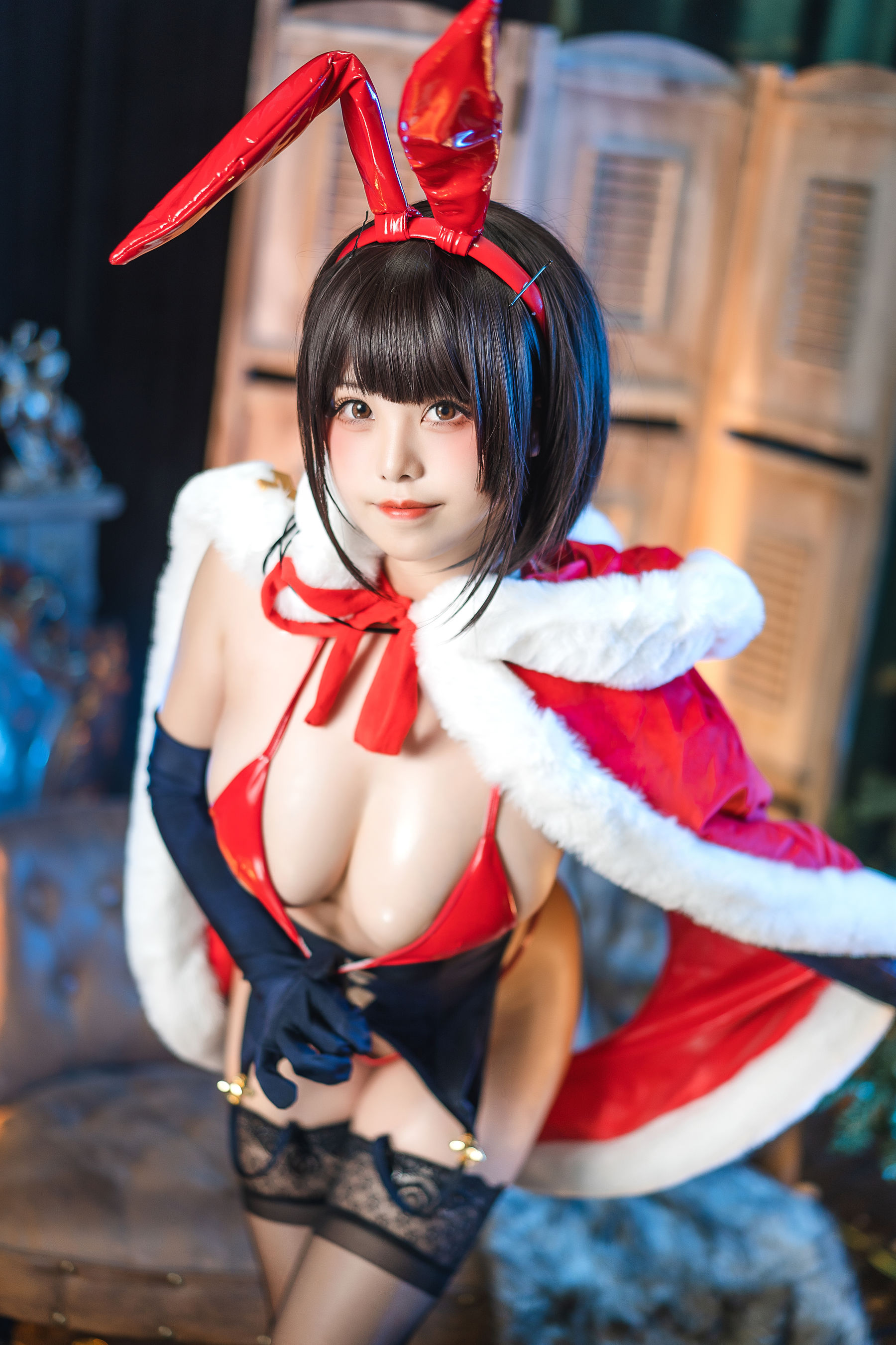 [网红COS] 萌系小姐姐蜜汁猫裘 - 魔太郎圣诞第4张