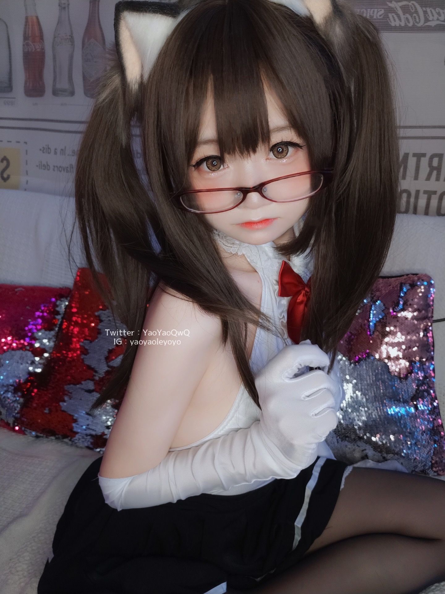 [网红COS] 萌妹子Coser摇摇乐yoyo - 黑色紧身衣第35张