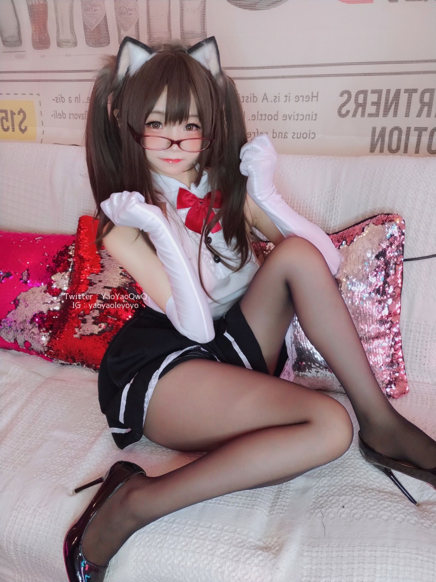 [网红COS] 萌妹子Coser摇摇乐yoyo - 黑色紧身衣第24张