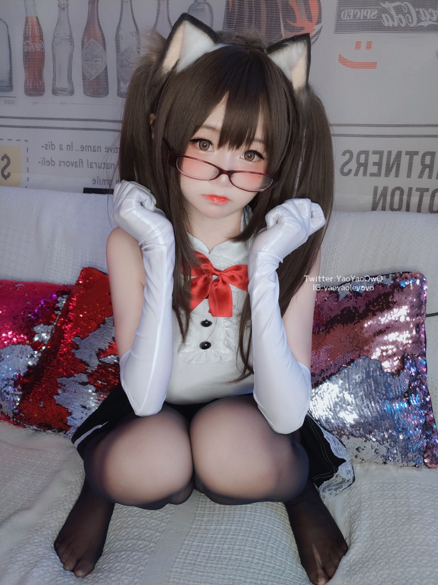 [网红COS] 萌妹子Coser摇摇乐yoyo - 黑色紧身衣第8张