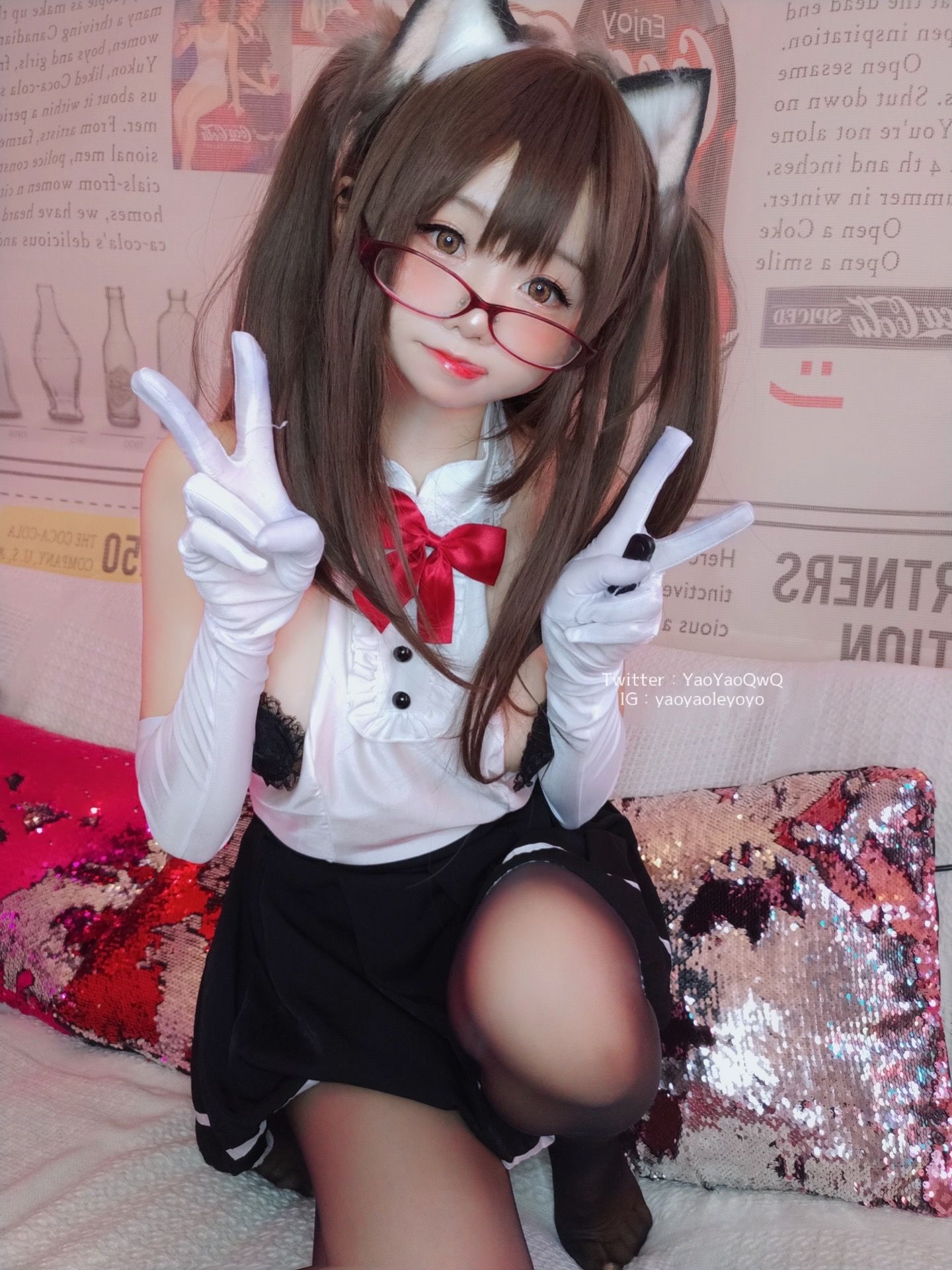 [网红COS] 萌妹子Coser摇摇乐yoyo - 黑色紧身衣第32张