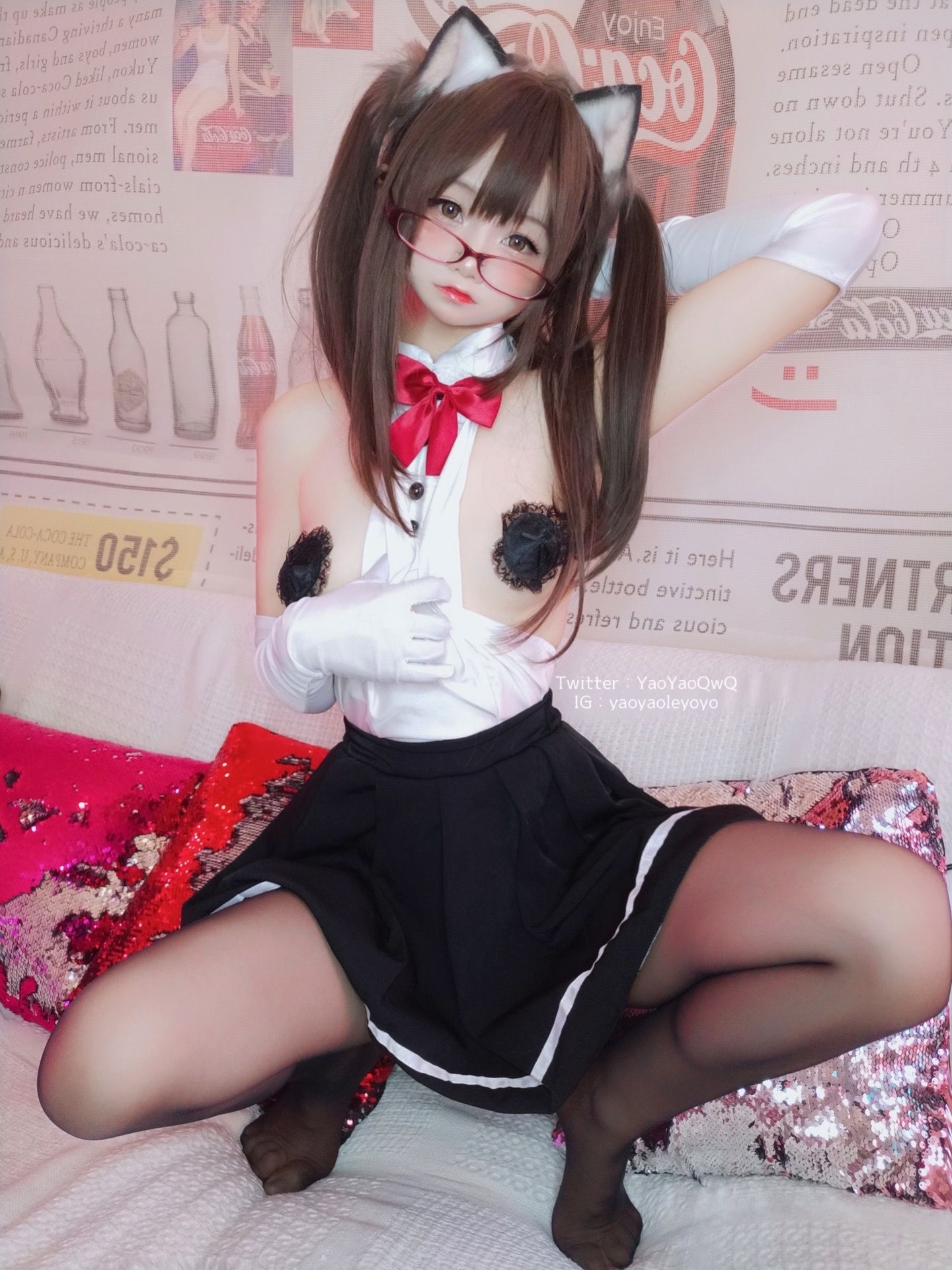 [网红COS] 萌妹子Coser摇摇乐yoyo - 黑色紧身衣第26张