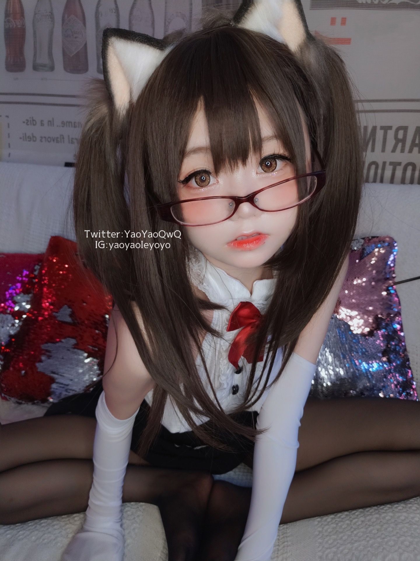 [网红COS] 萌妹子Coser摇摇乐yoyo - 黑色紧身衣第9张