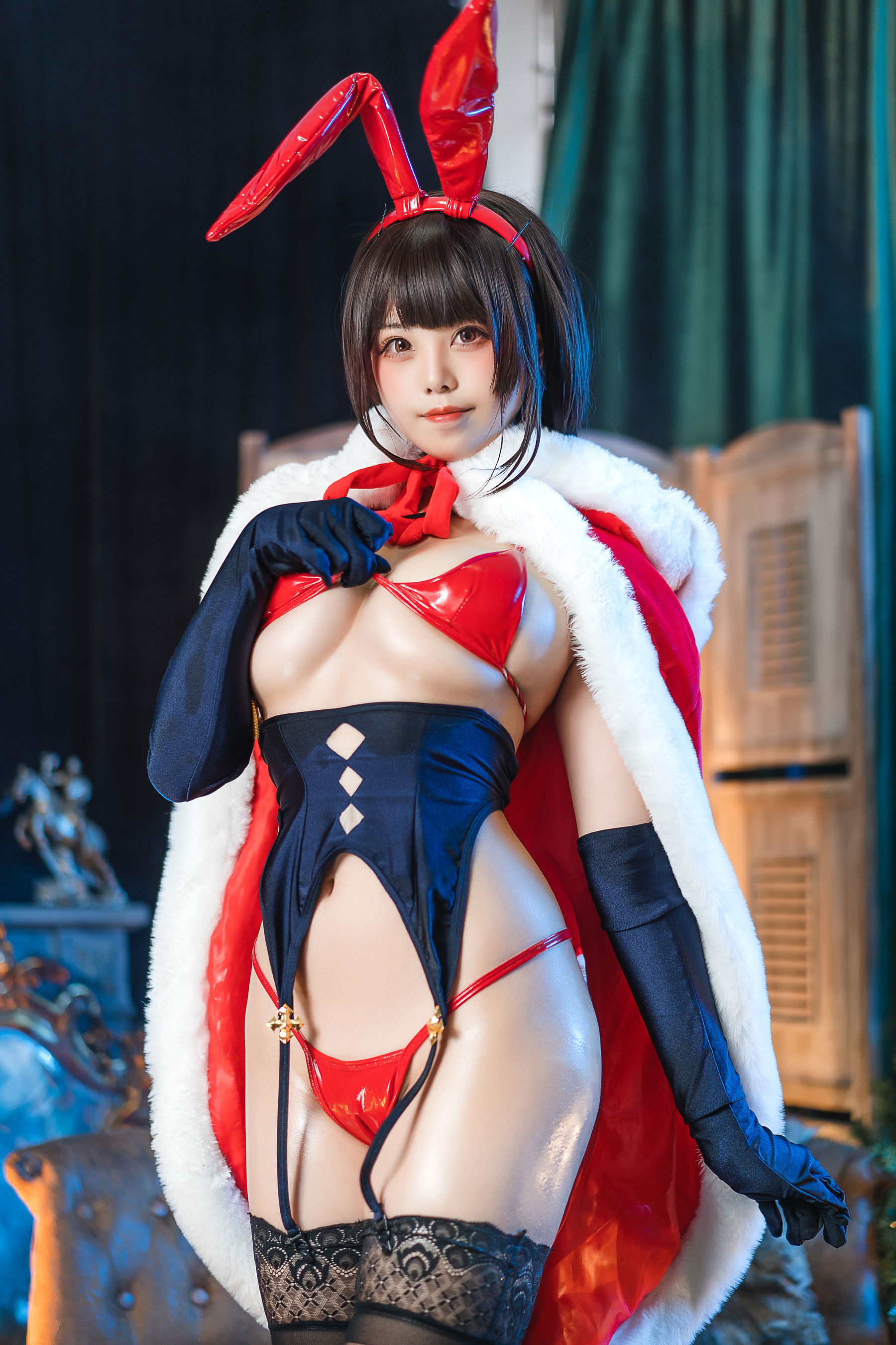 [网红COS] 萌系小姐姐蜜汁猫裘 - 魔太郎圣诞第3张