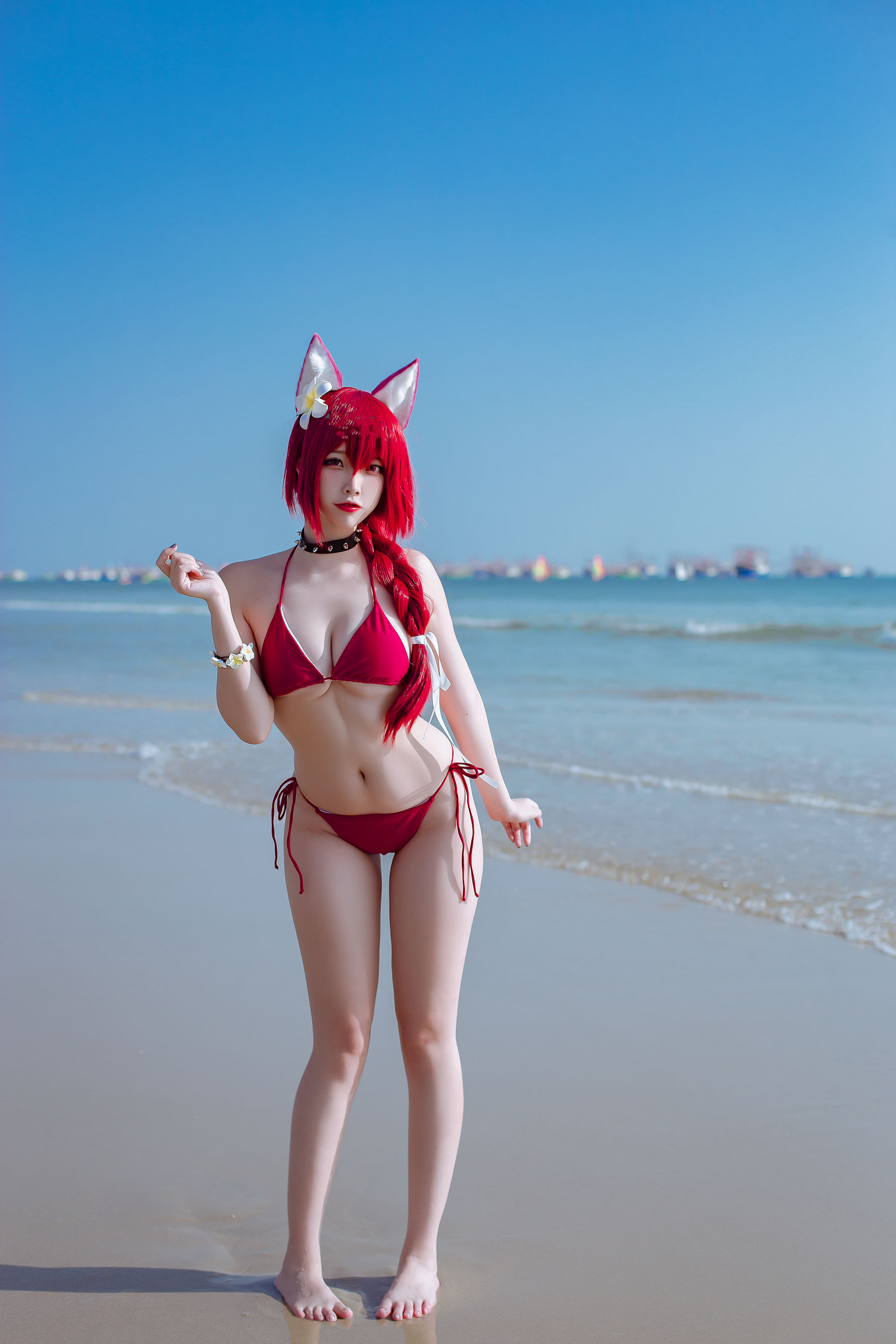 [福利COS] 人气Coser二佐Nisa - 碧蓝 千代田泳装第1张