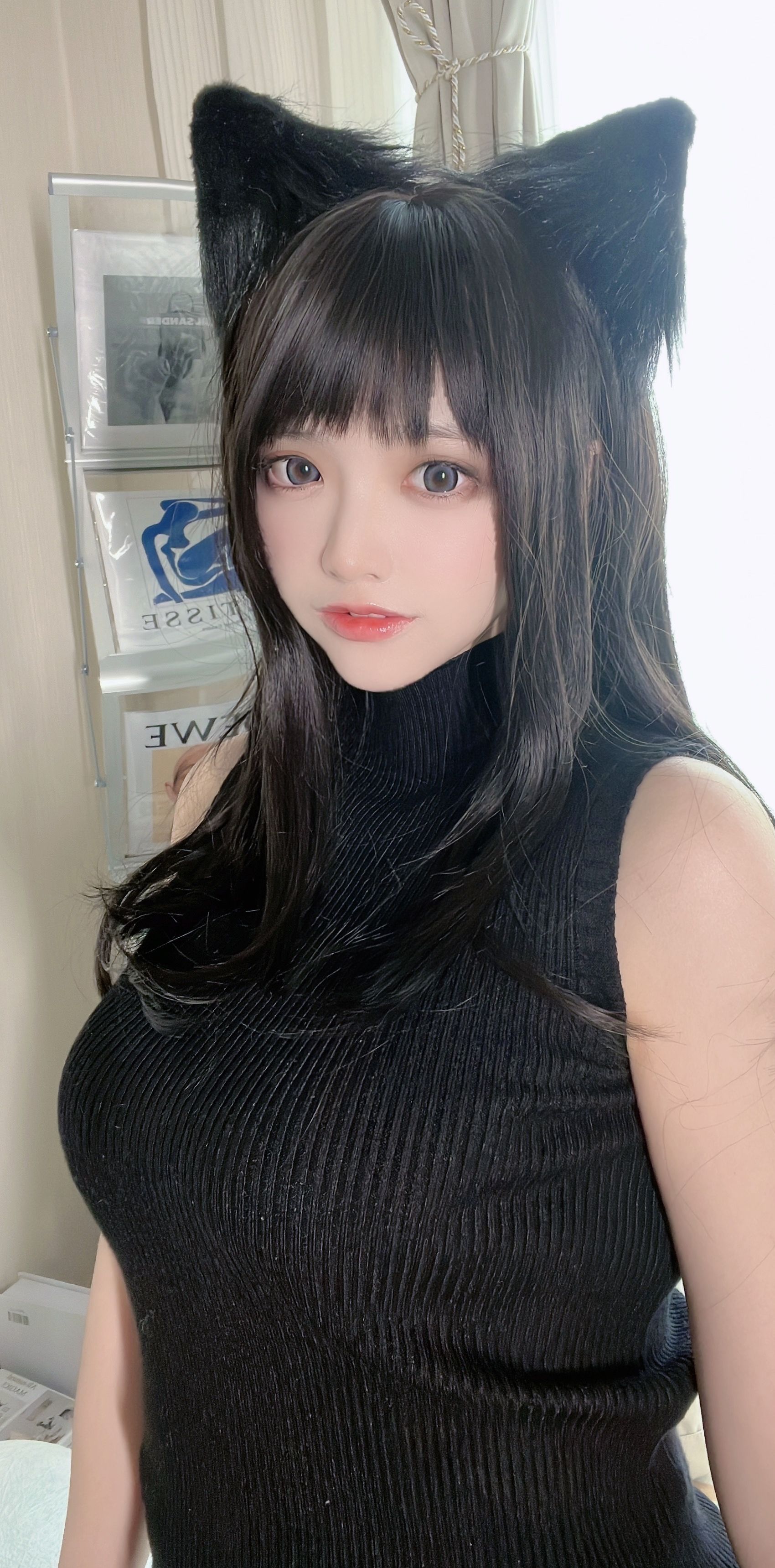 [福利COS] 疯猫ss - 黑毛衣少女第22张