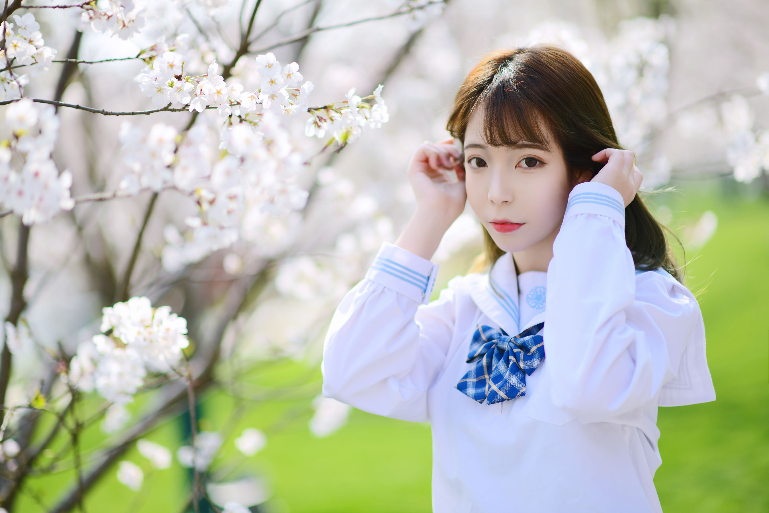 [福利COS] 可爱妹子Fushii_海堂 - 樱花树下第3张