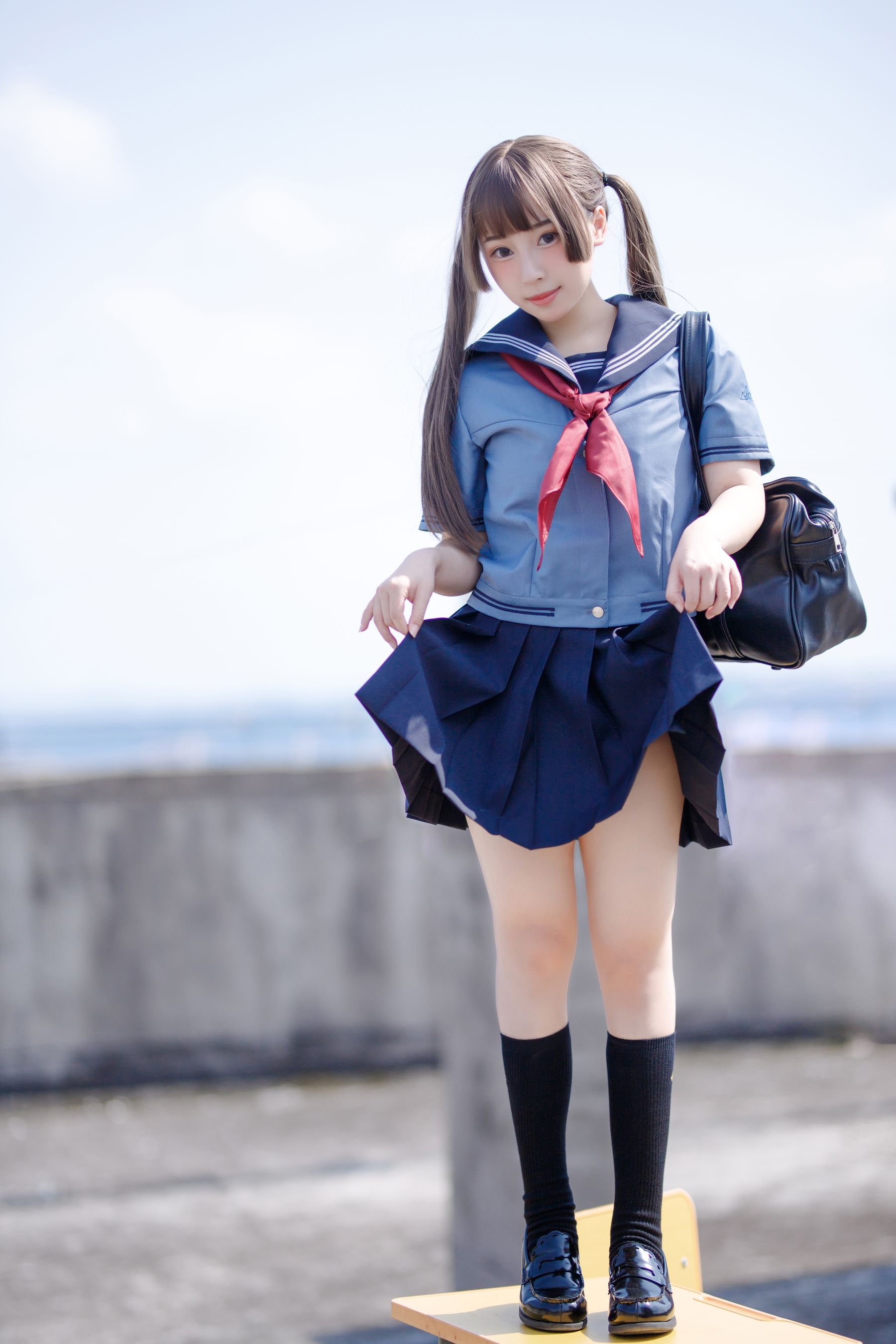 [福利COS] 胡桃猫Kurumineko - 天台的爱之告白第2张