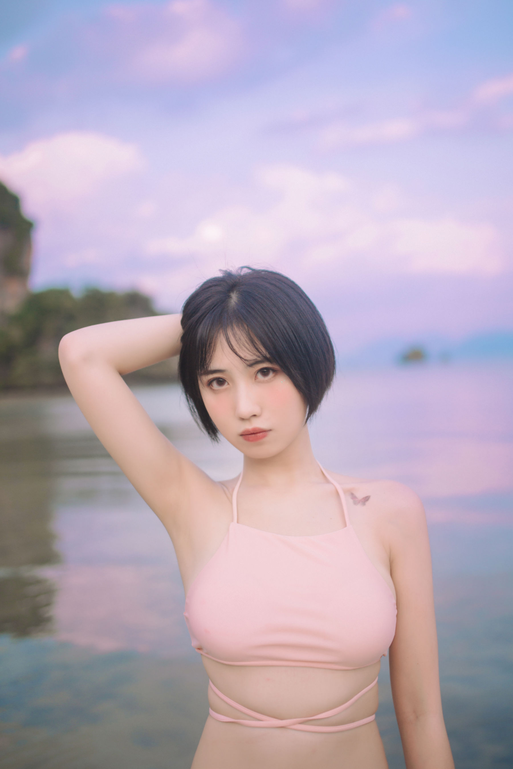 [福利COS] 次元少女念雪ww - 粉色泳衣第8张