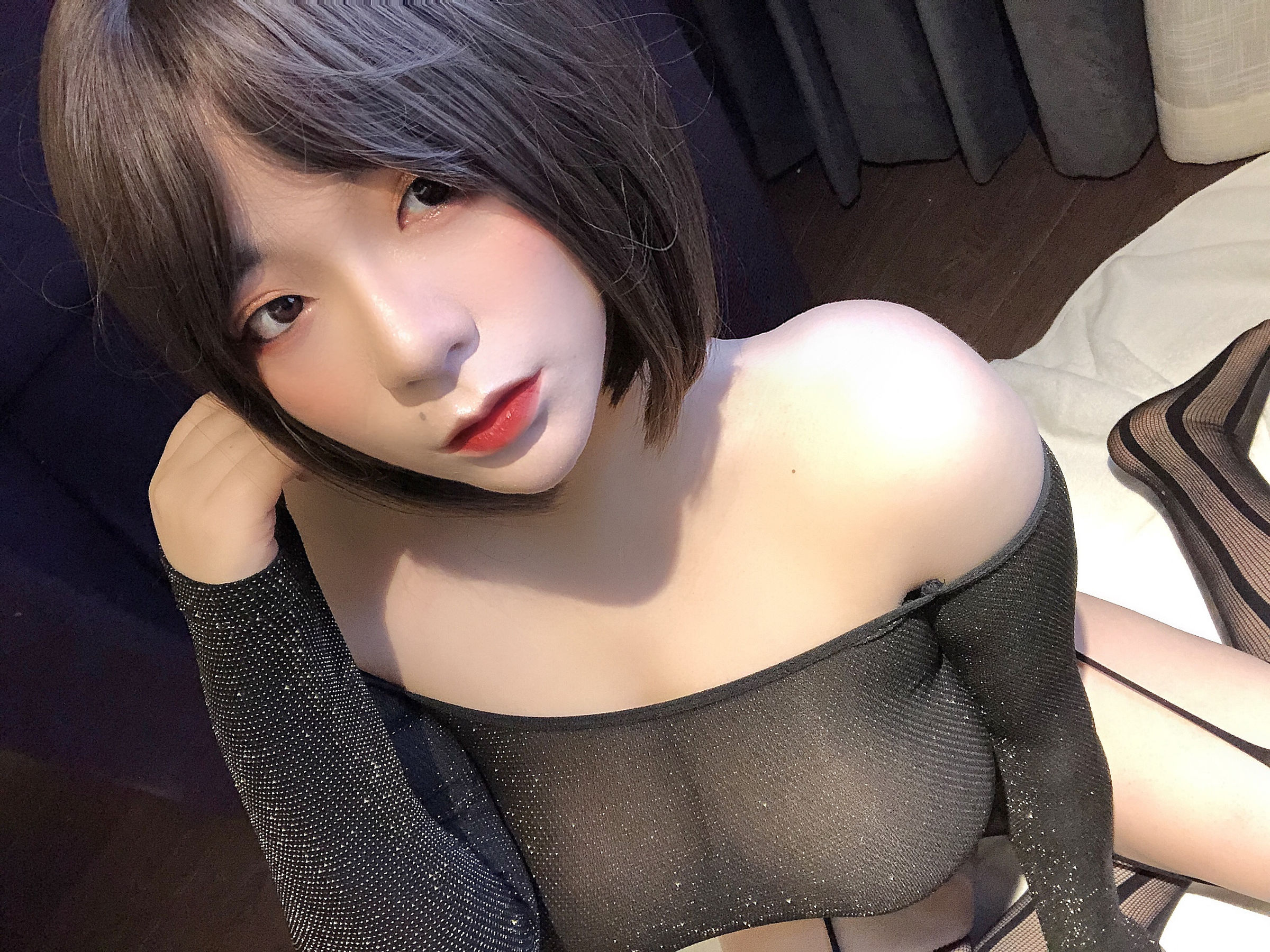 [福利COS] 奶兔biubiu - 黑色透肉第12张