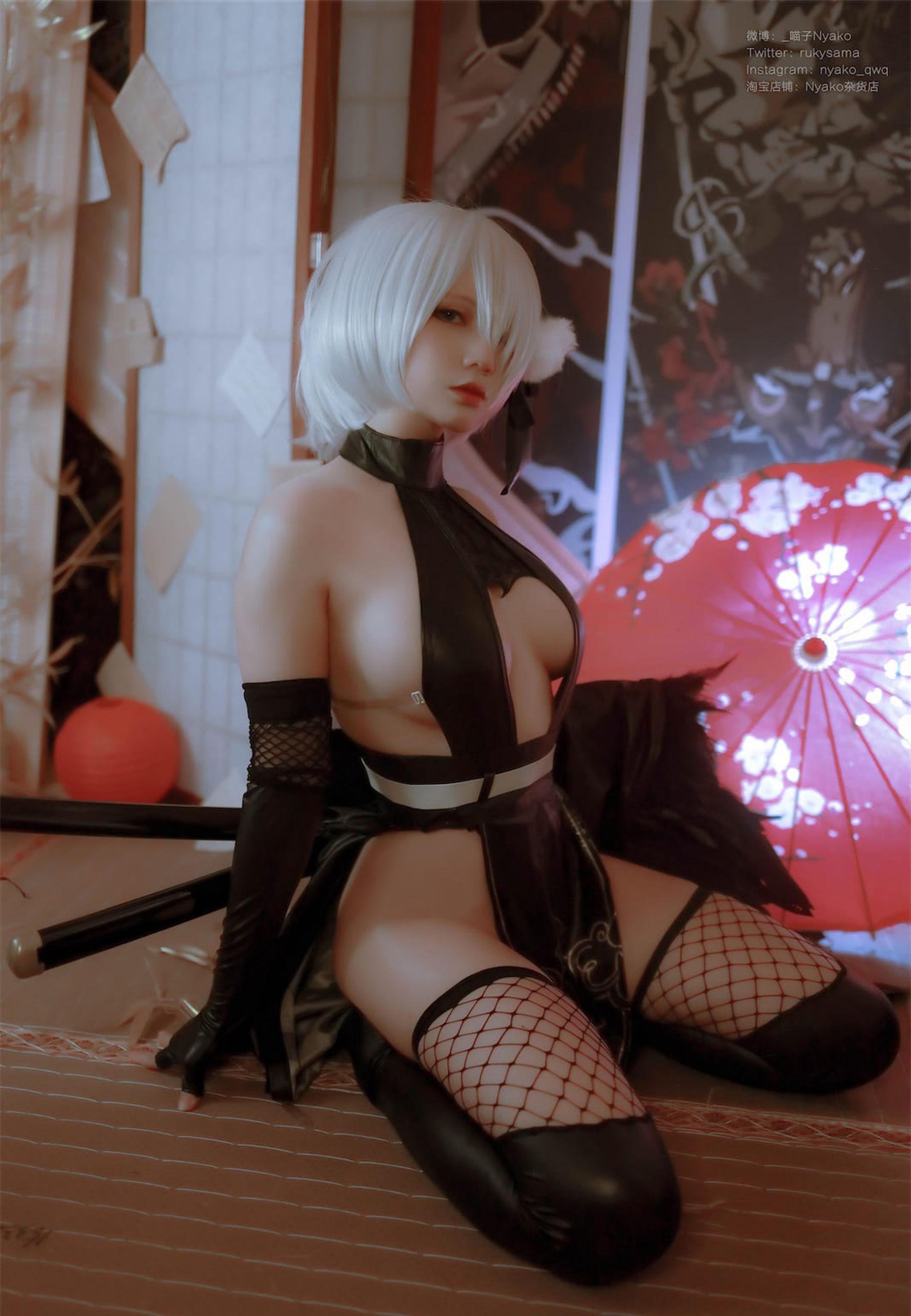 [福利COS] 萌妹子Nyako喵子 - 2B同人旗袍第4张