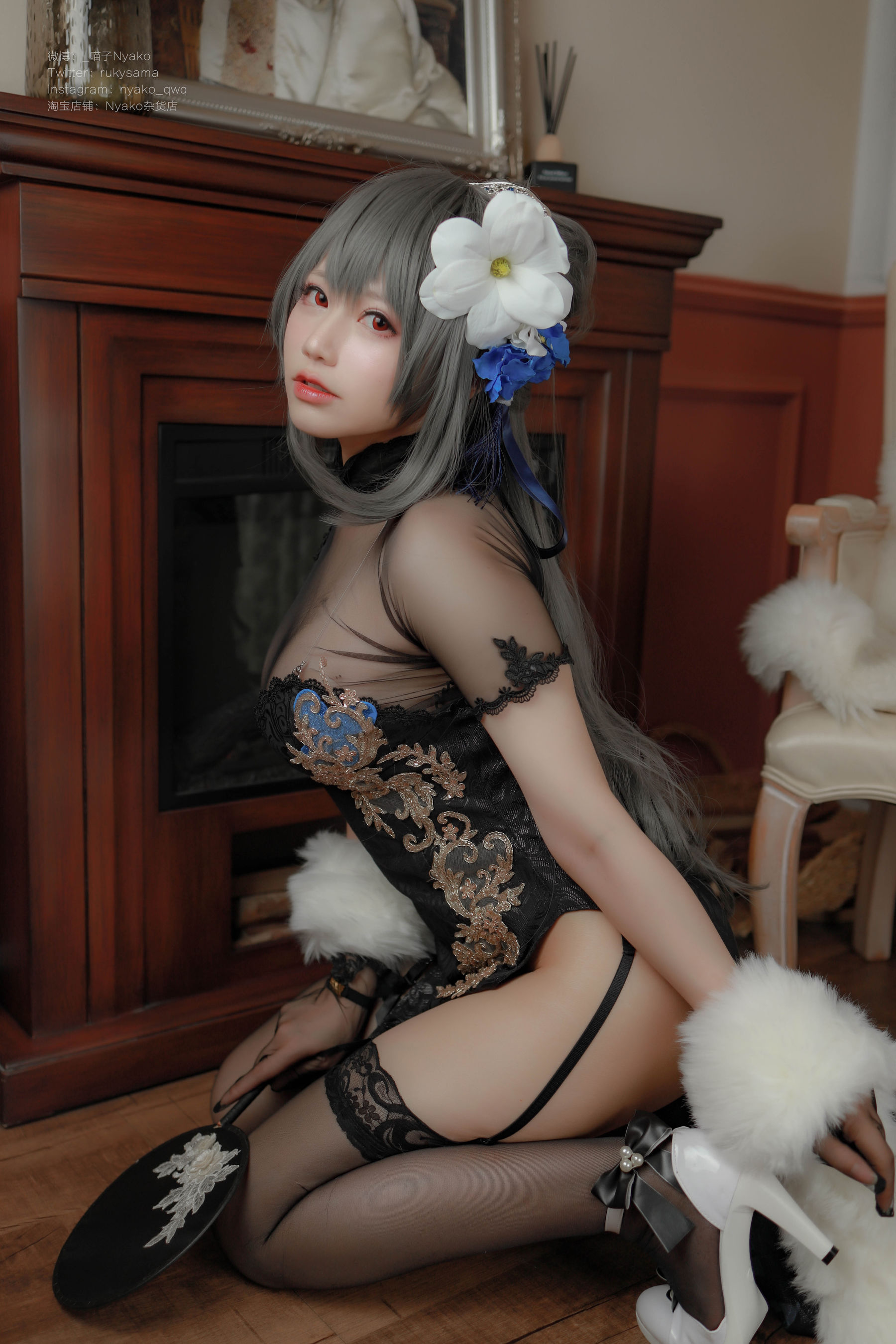 [福利COS] 萌妹子Nyako喵子 - 路易九世旗袍第10张