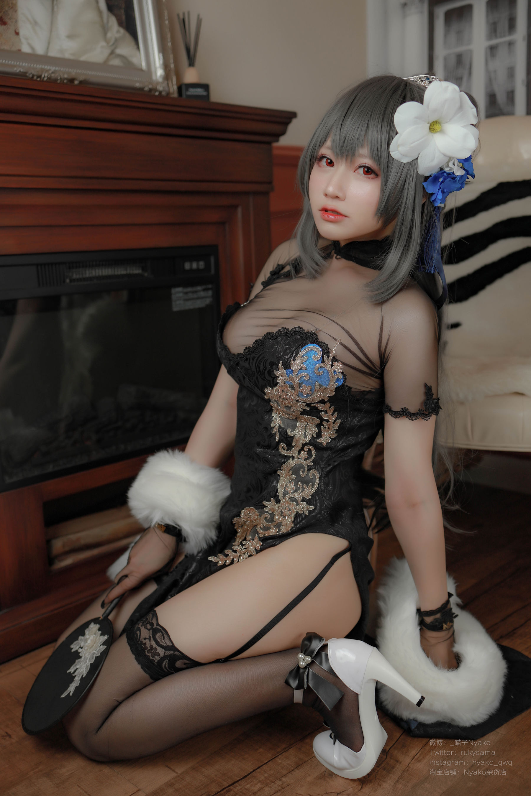 [福利COS] 萌妹子Nyako喵子 - 路易九世旗袍第10张
