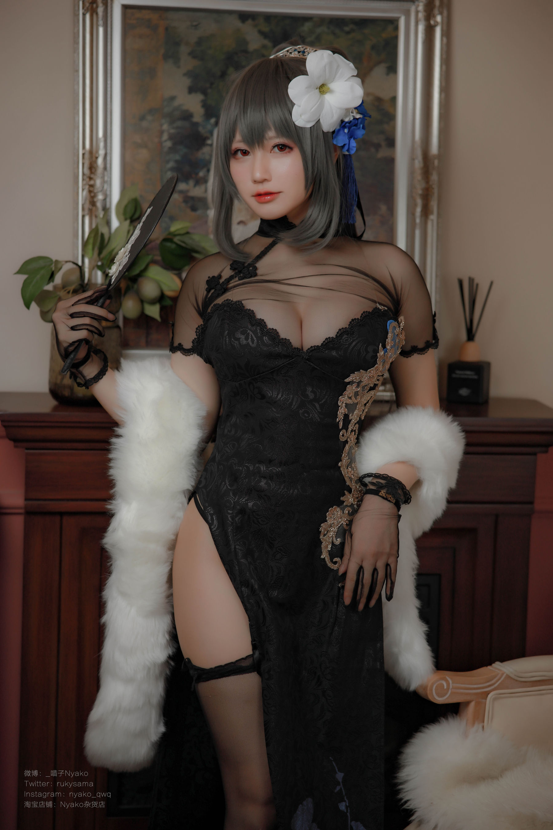 [福利COS] 萌妹子Nyako喵子 - 路易九世旗袍第7张