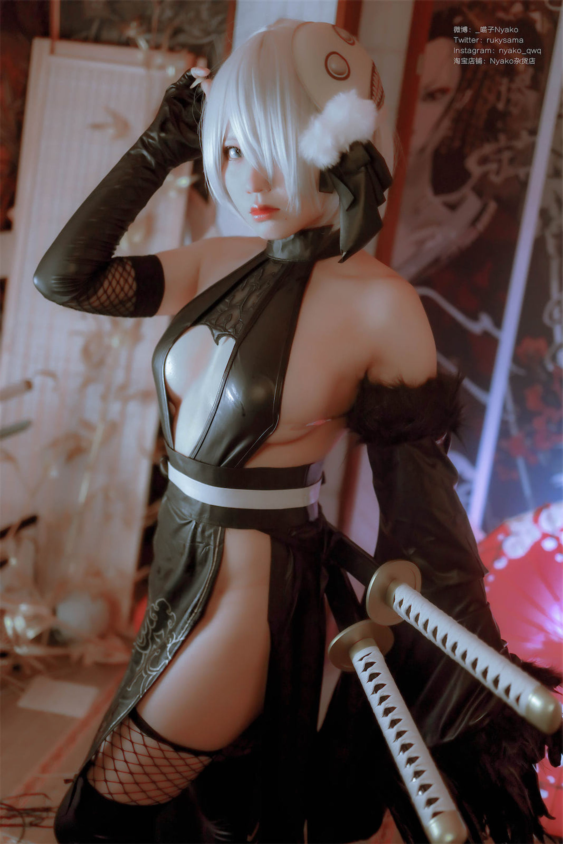 [福利COS] 萌妹子Nyako喵子 - 2B同人旗袍第16张