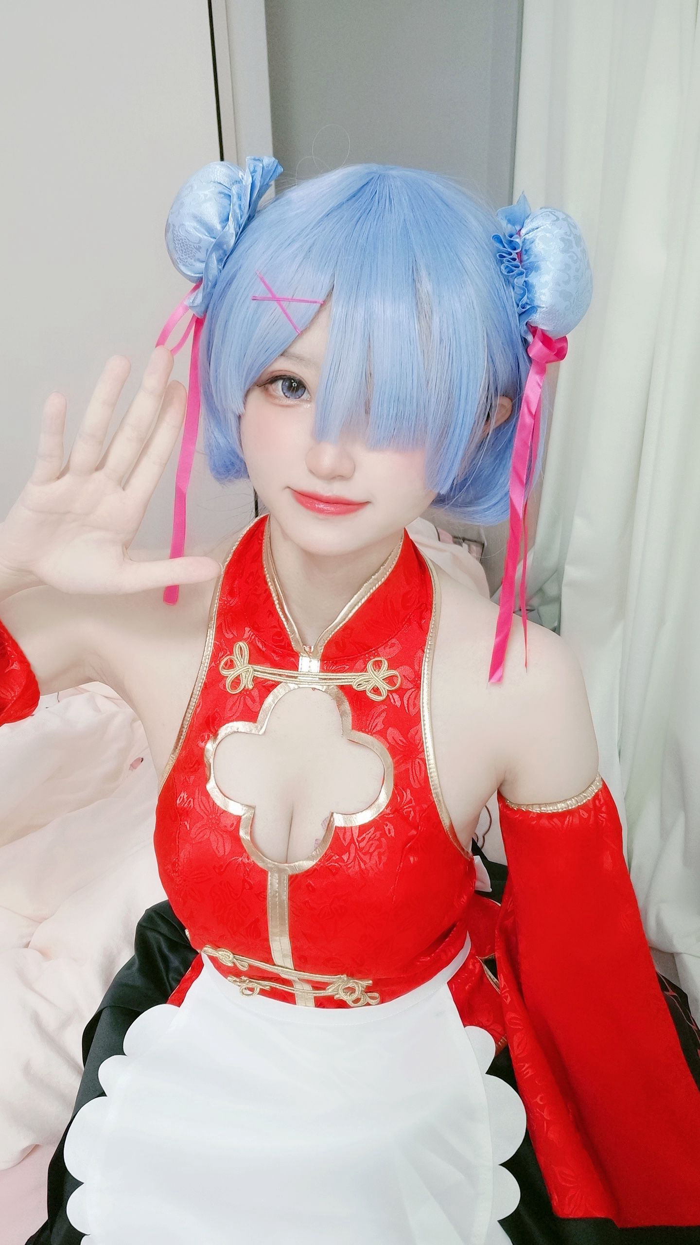 [福利COS] 千阳(ちよ) - 蕾姆旗袍第1张