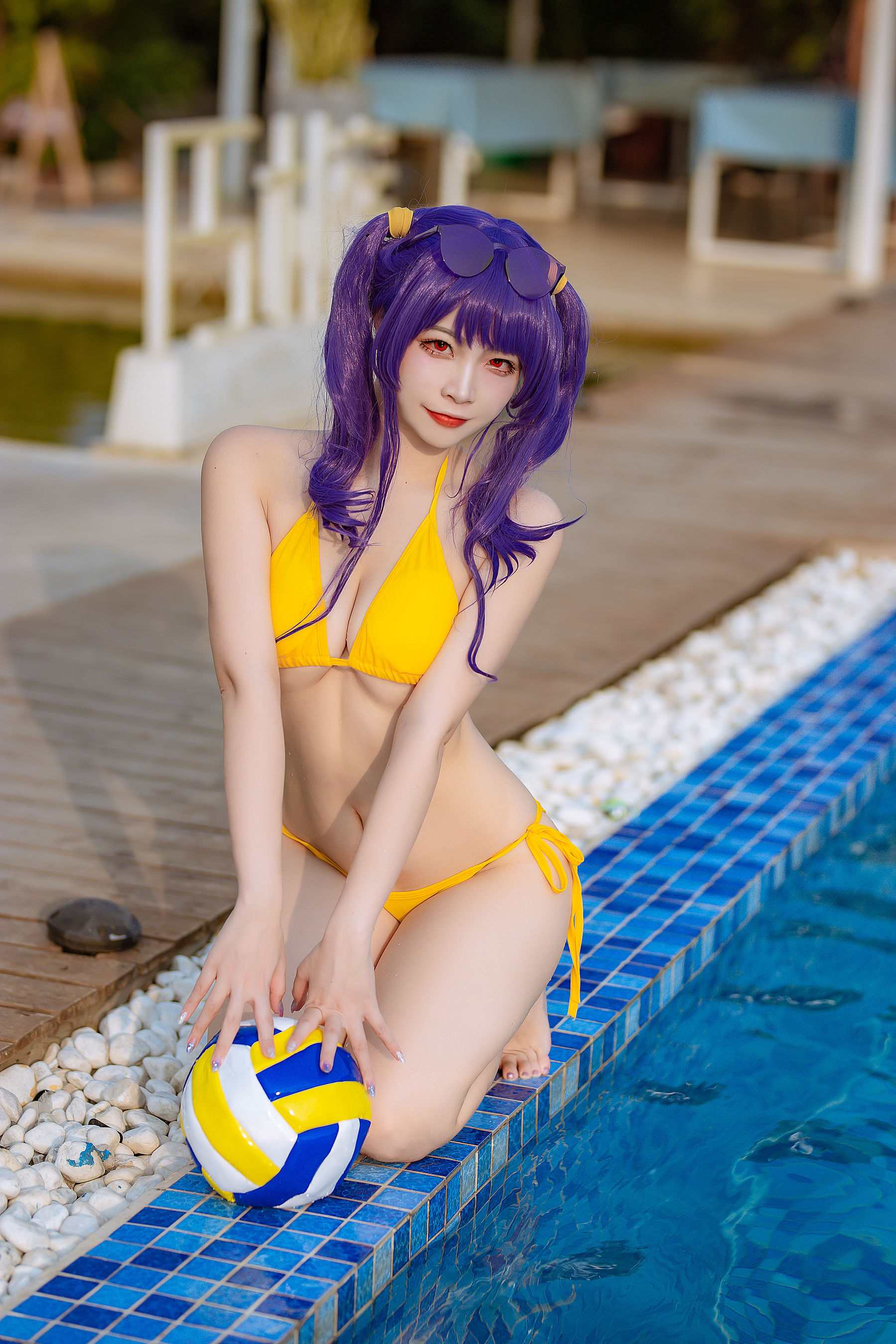 [福利COS] 人气Coser二佐Nisa - 碧蓝 波拉泳装第8张