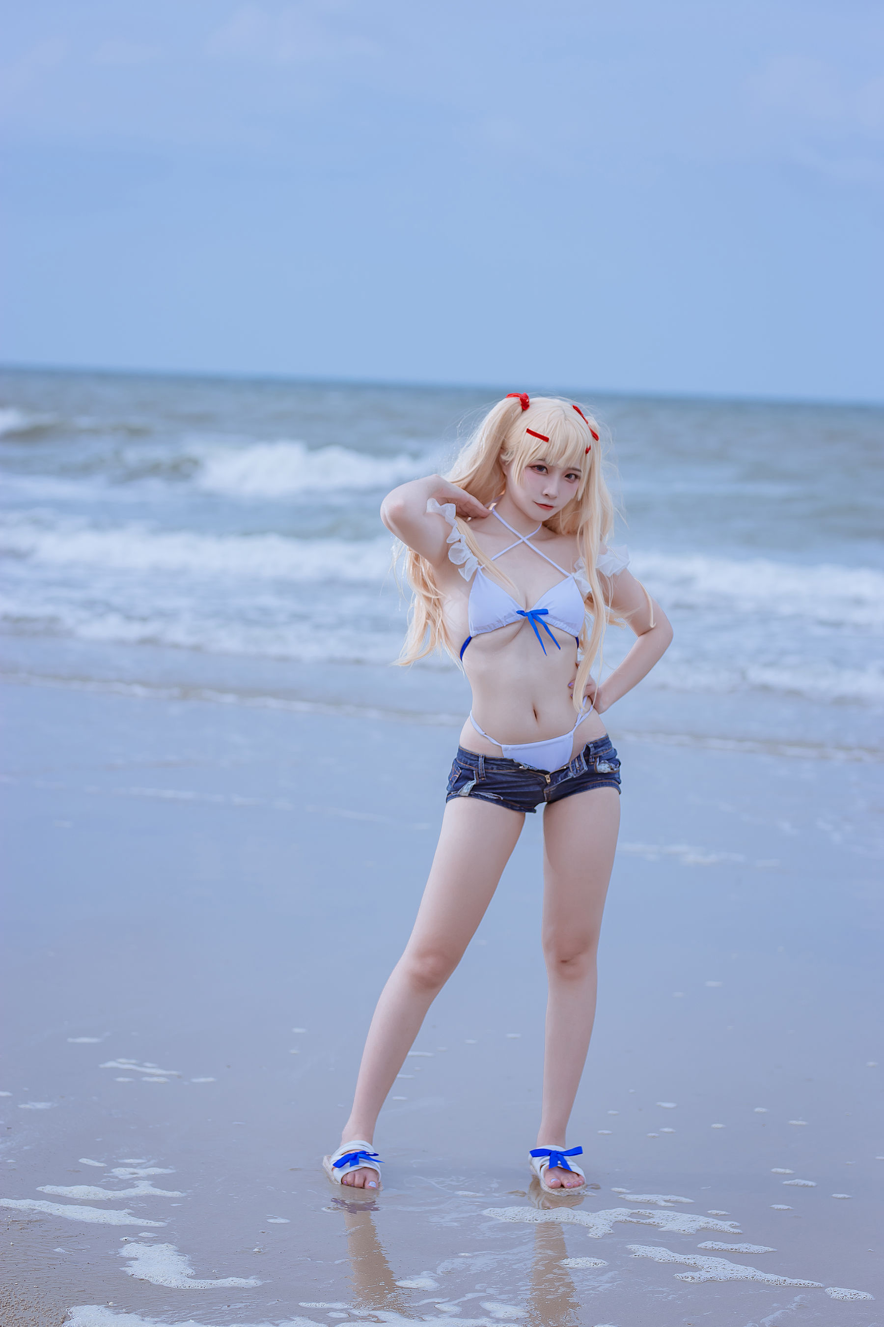 [福利COS] 人气Coser二佐Nisa - 碧蓝 苏塞克斯泳装第8张