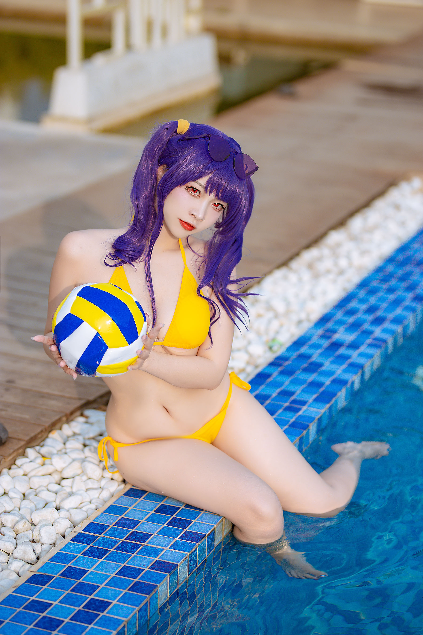 [福利COS] 人气Coser二佐Nisa - 碧蓝 波拉泳装第8张