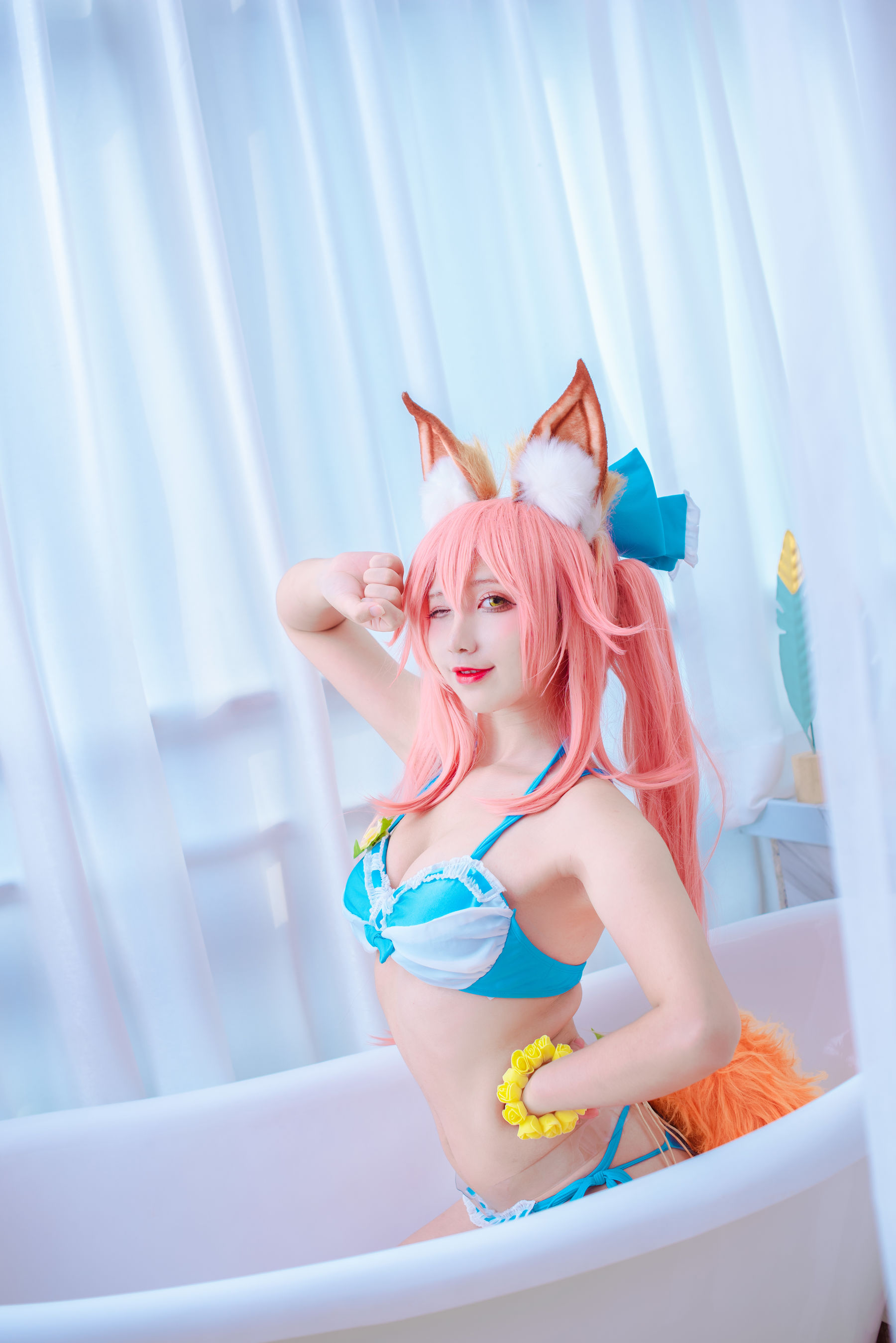 [福利COS] 动漫博主九曲Jean - 玉藻前泳装第1张