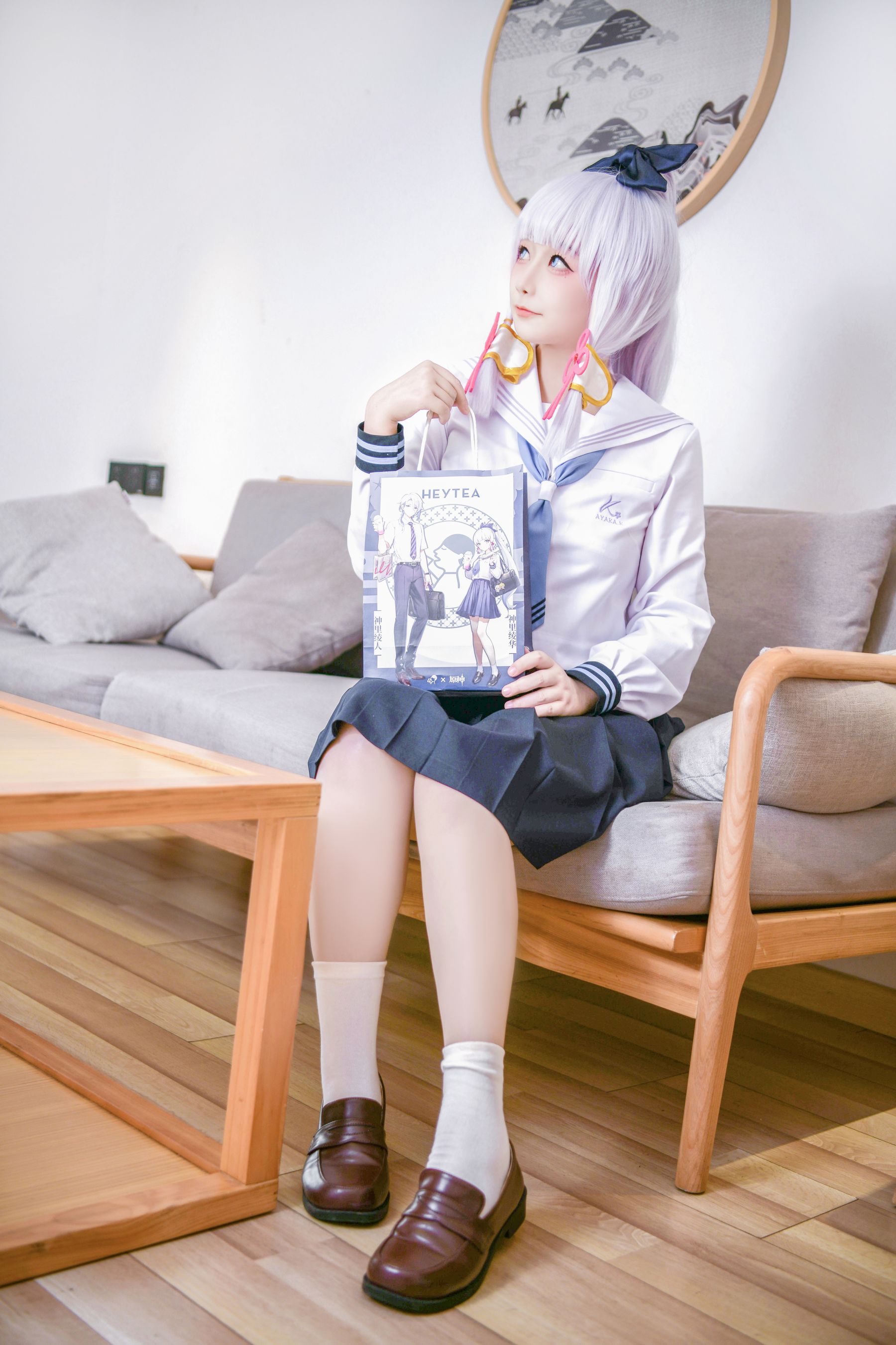 [福利COS] 章鱼娘 - 原神 神里綾華 JK第1张