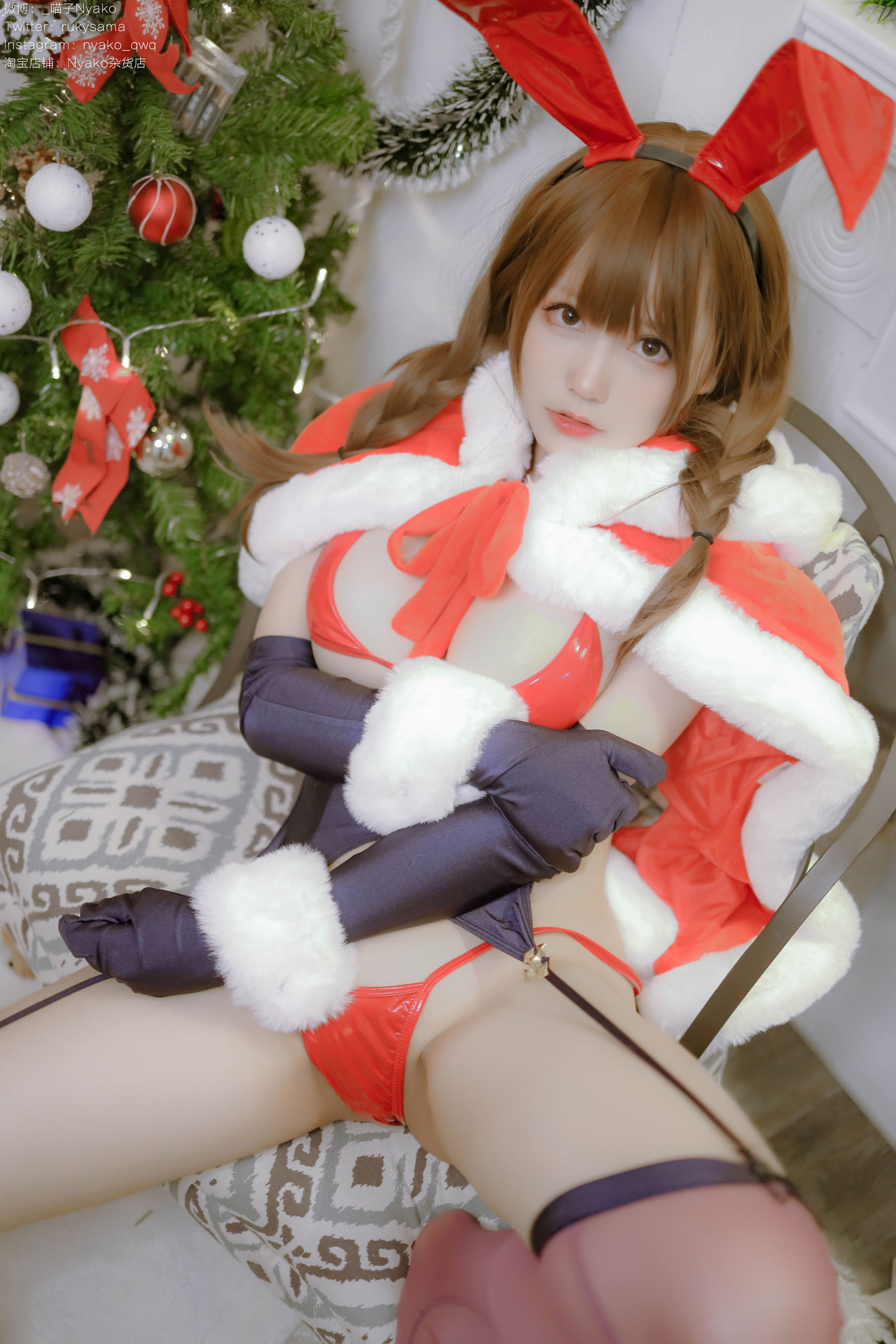 [福利COS] 萌妹子Nyako喵子 - Christmas Bunny第38张
