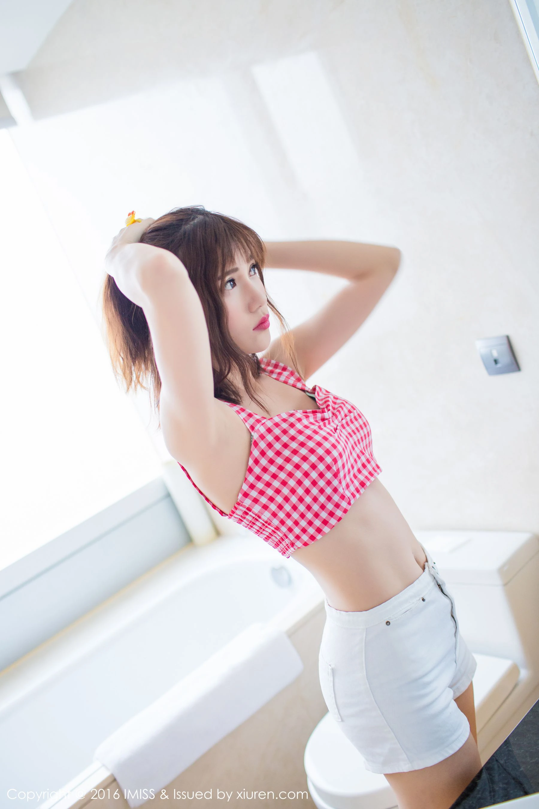  Sandy陈天扬《热裤+性感蕾丝+白衬衫》 爱蜜社IMiss Vol.072第1张