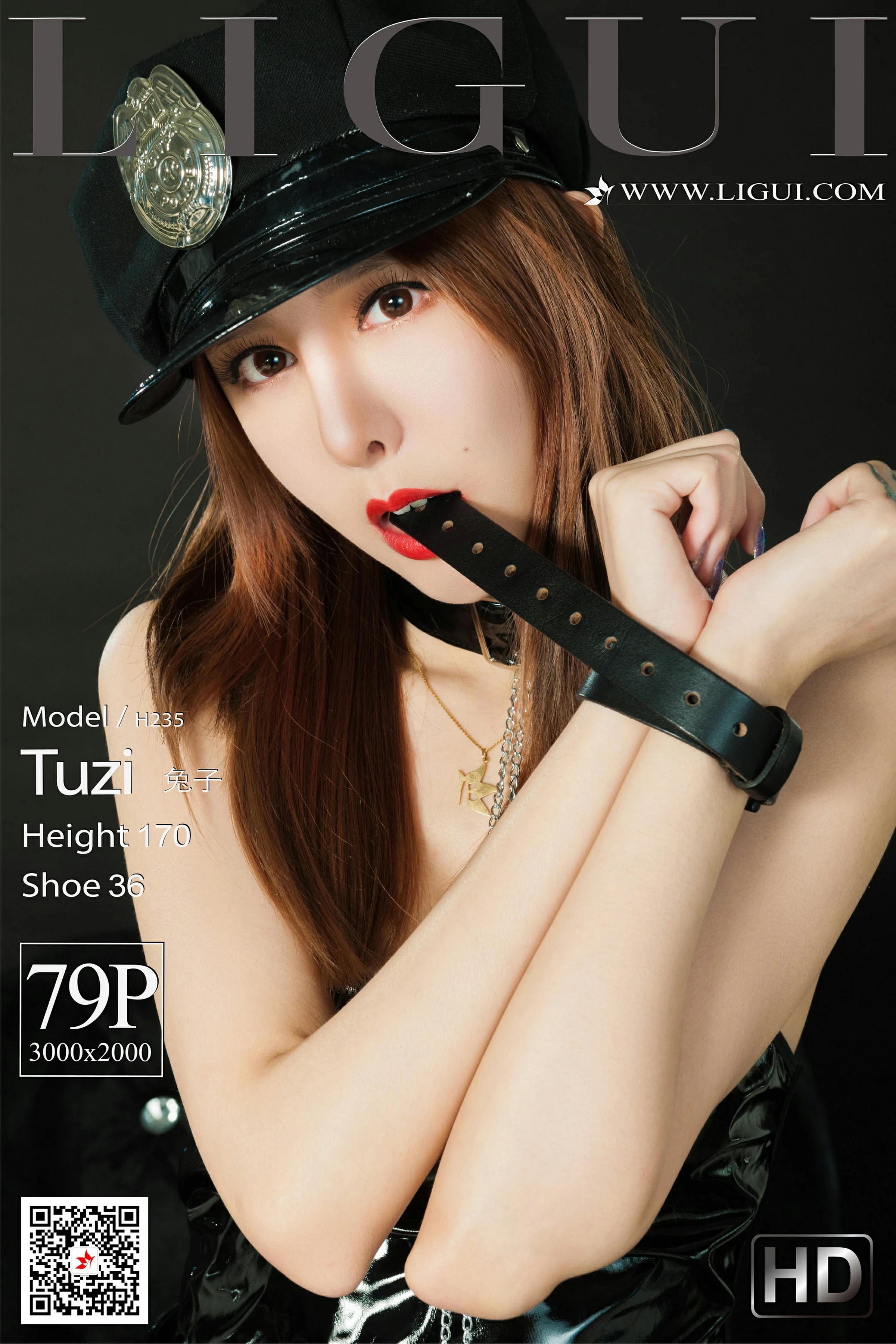 [Ligui丽柜会所]2021-01-15 捆绑束缚性感女警官 兔子 紧身情趣制服加黑丝美腿私房写真集第1张