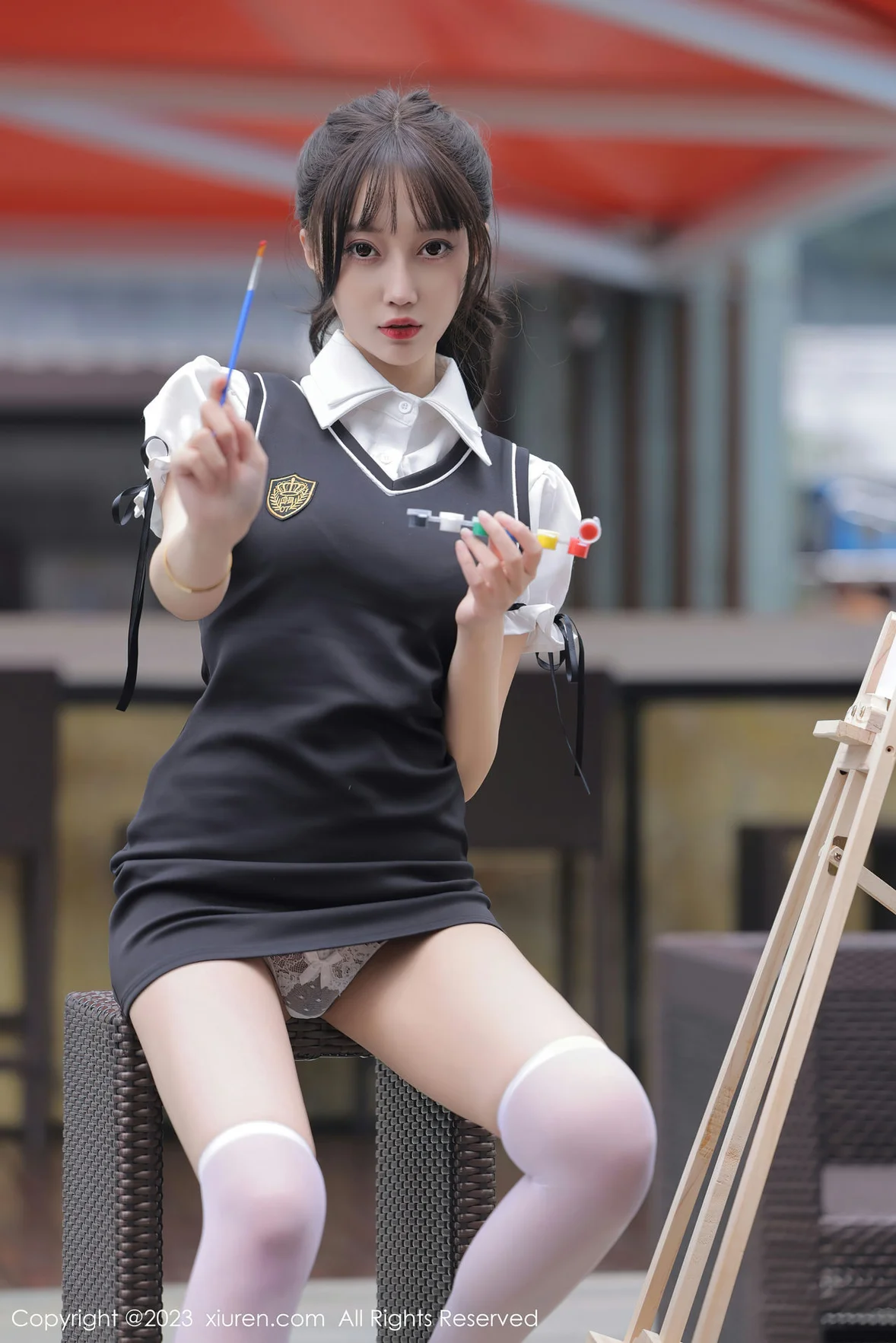  XiuRen 秀人 No.6889 玥儿玥er 黑色背带裙广州旅拍 [73P]第3张