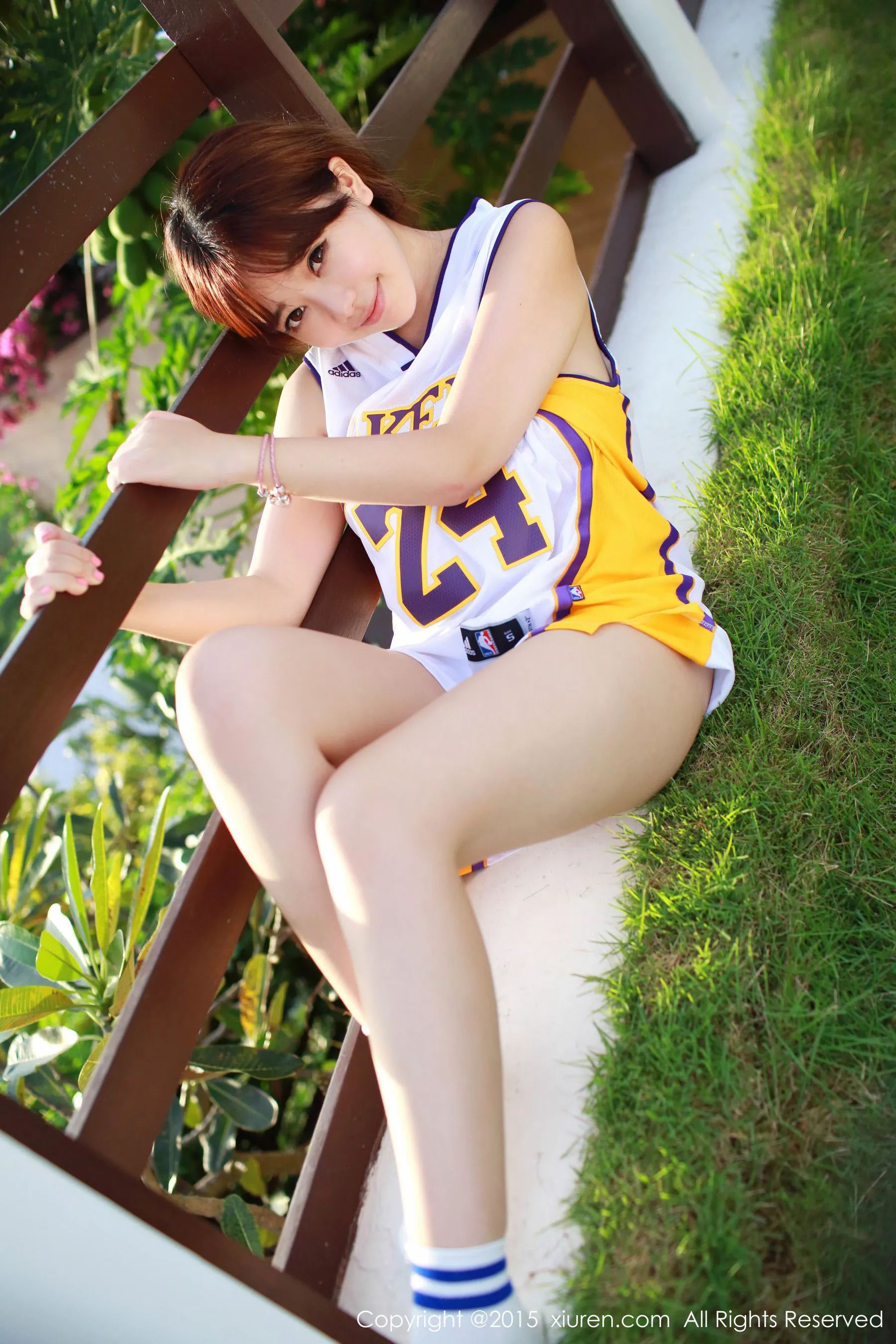  刘飞儿Faye《科比篮球服+布条内衣》 秀人网 No.452第5张