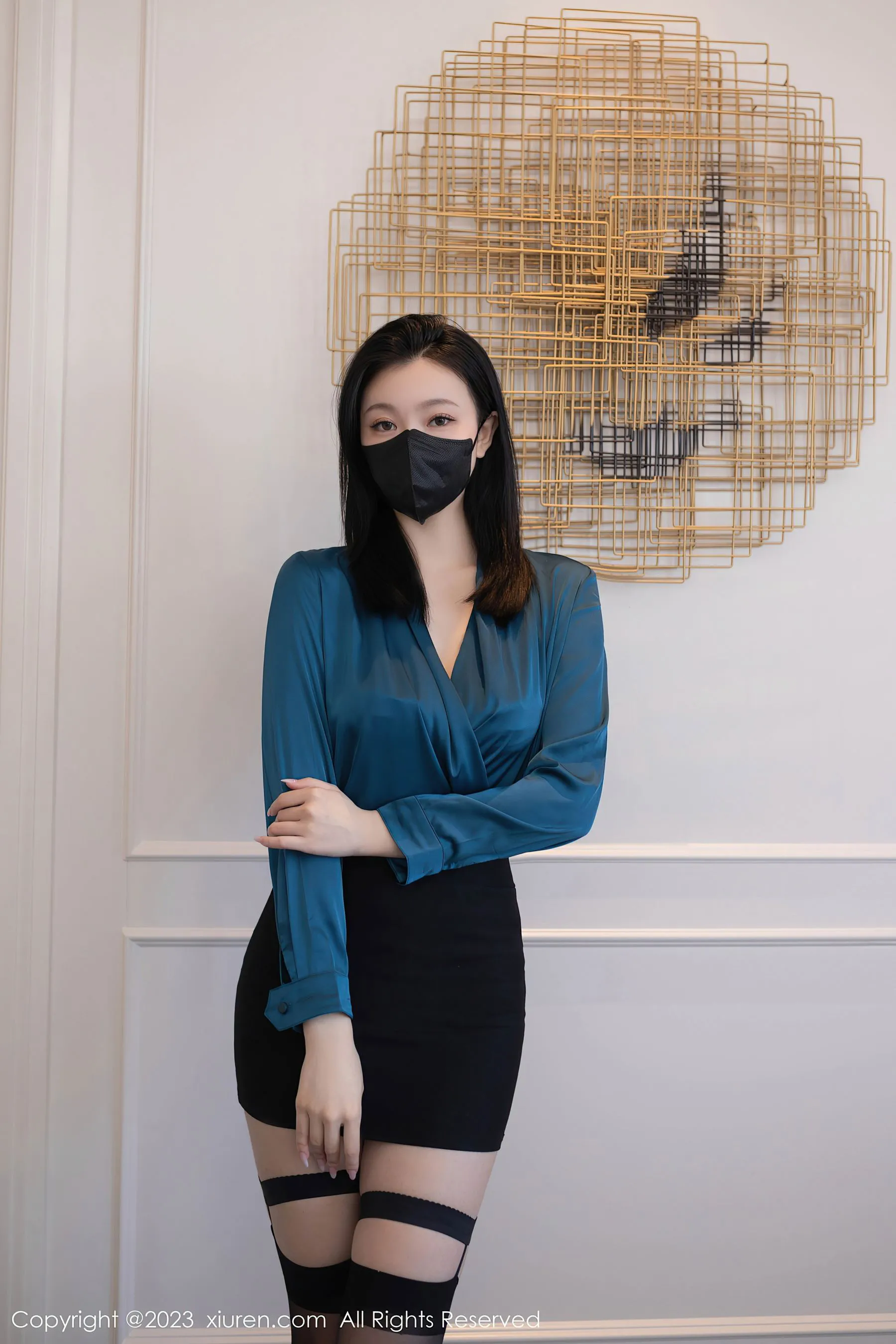  秀人网 No.6413 安然anran 黑丝美腿第24张