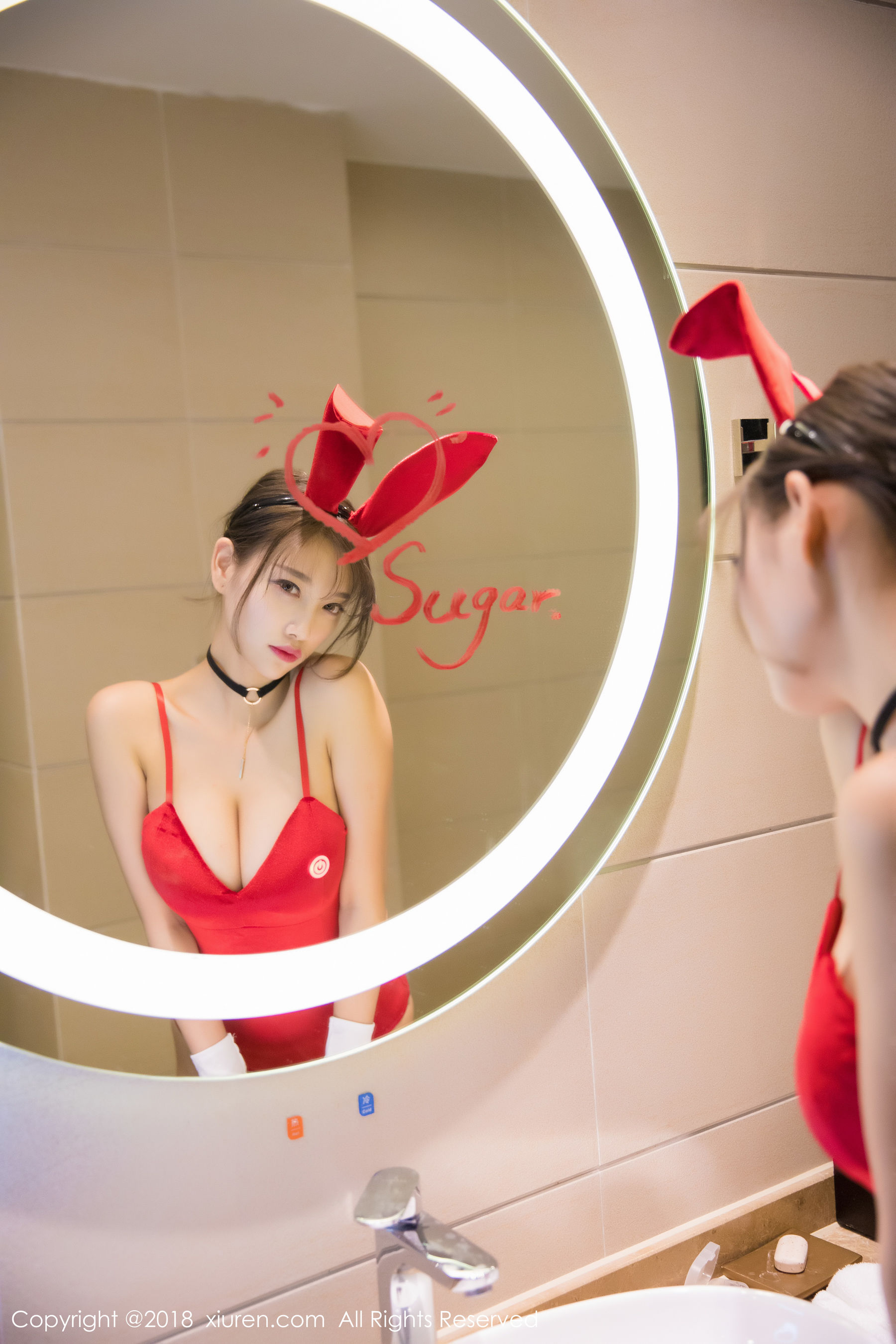  杨晨晨sugar《黑丝兔女郎+浴室湿身系列》 XiuRen 秀人网 No.1033第5张