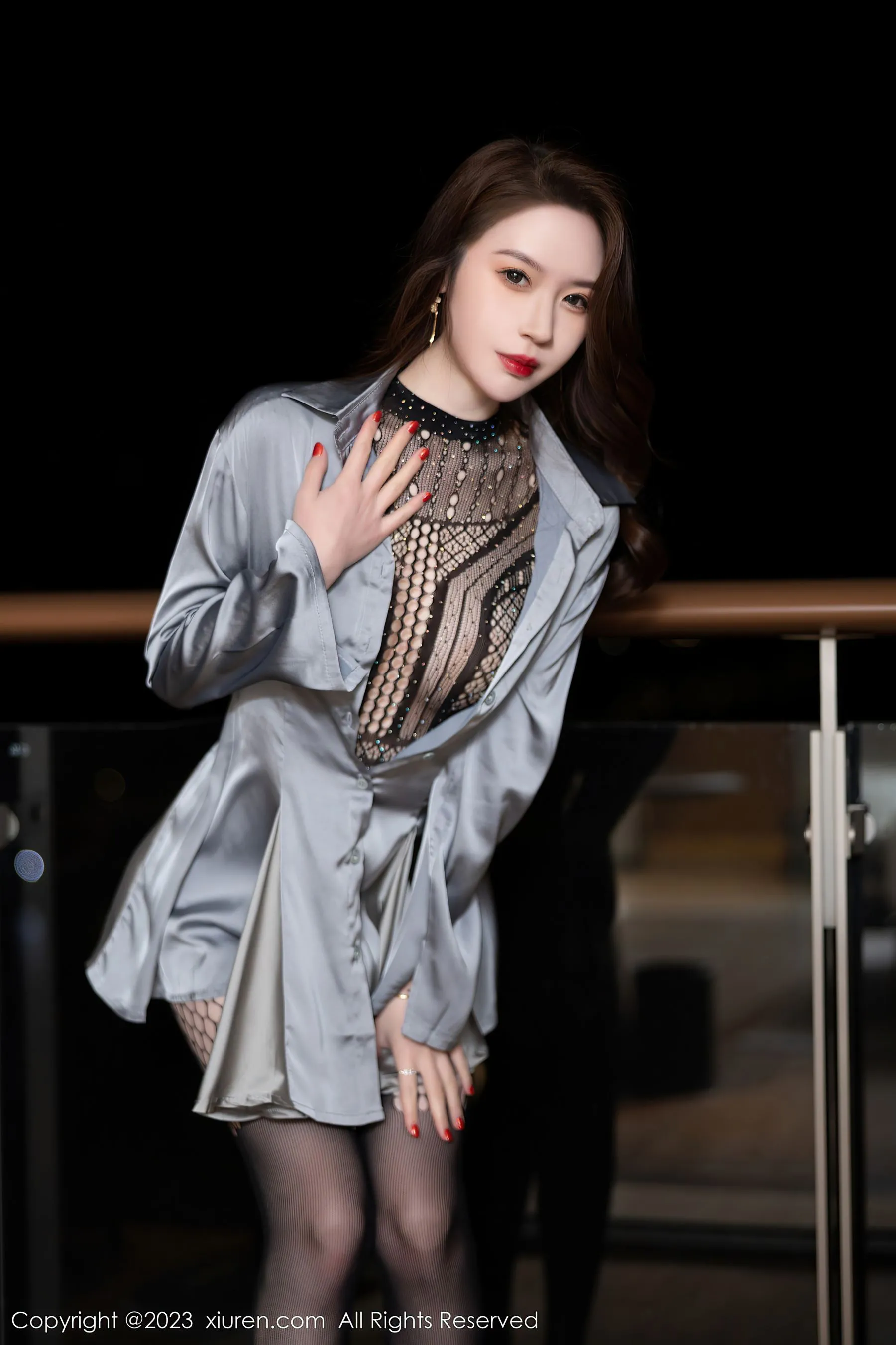  秀人网 No.6271 梦心玥 黑丝美腿第4张