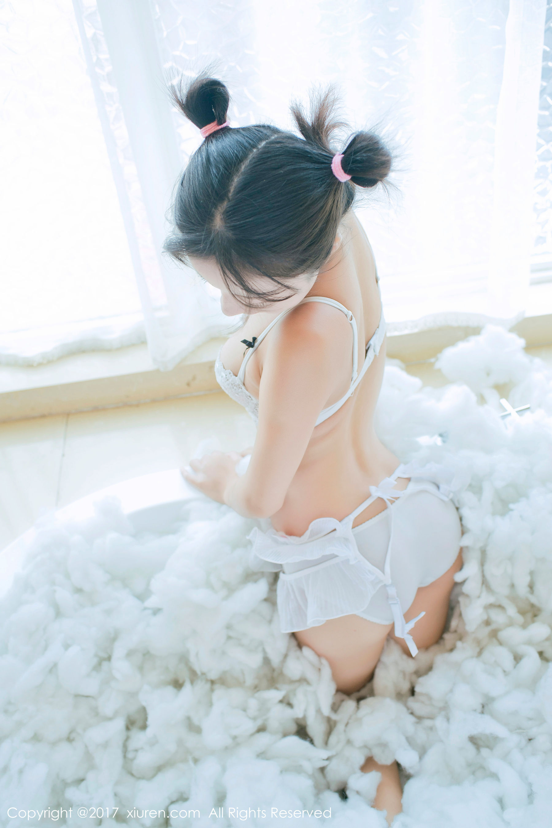  仓井优香《白色蕾丝吊带系列+连体日系高中体操服》 XiuRen 秀人网 NO.805第5张