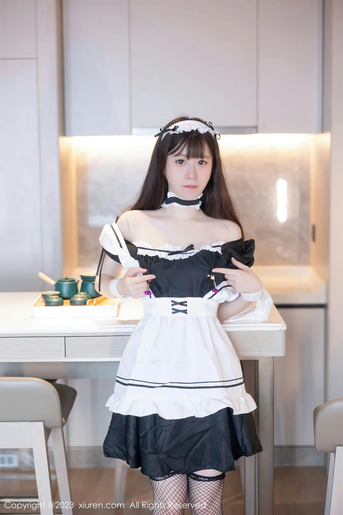  XiuRen 秀人 No.7034 林悠悠 黑色女仆性感写真 [85P]第12张