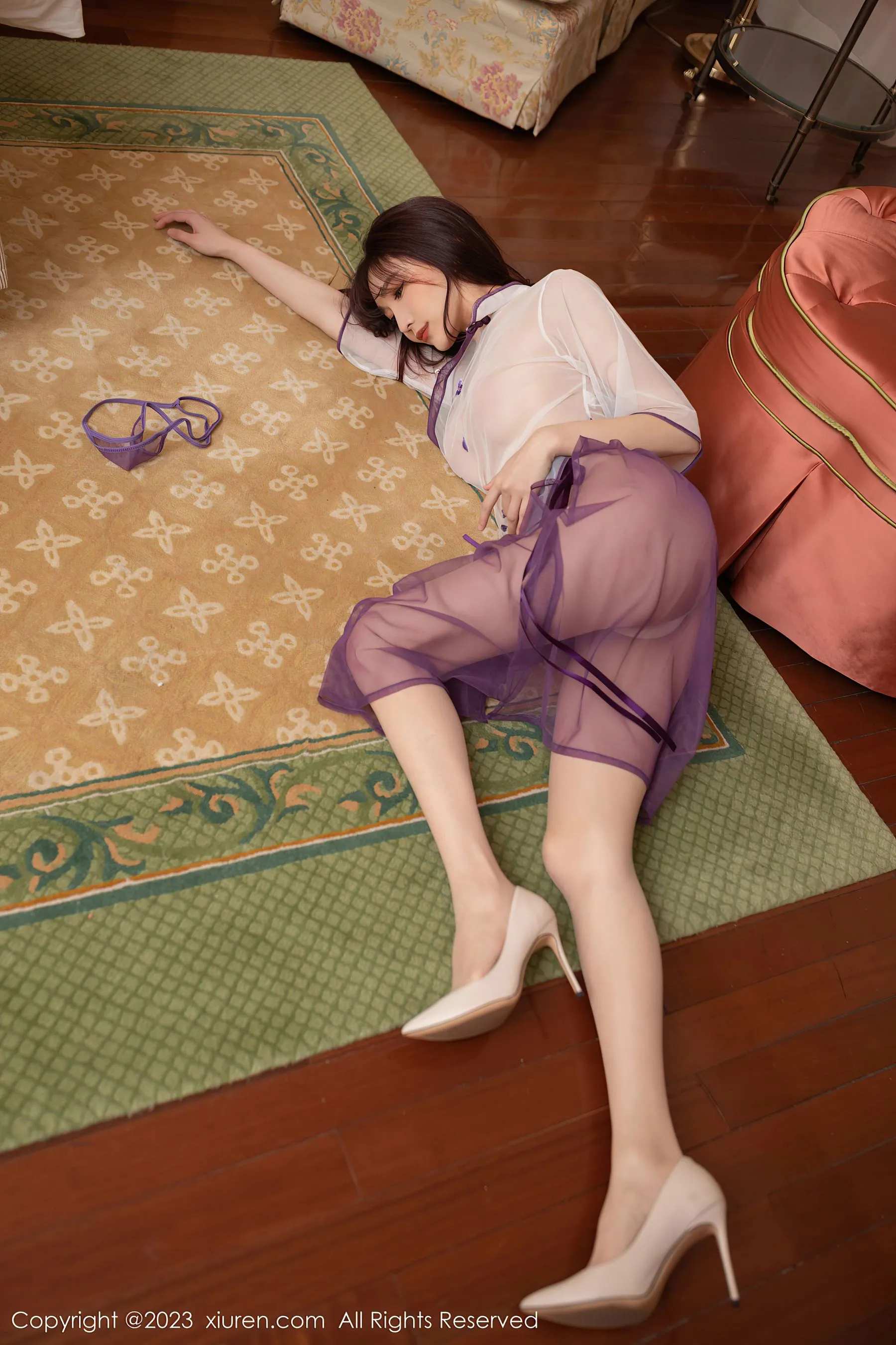  秀人网 No.6608 陆萱萱 古装美腿第3张