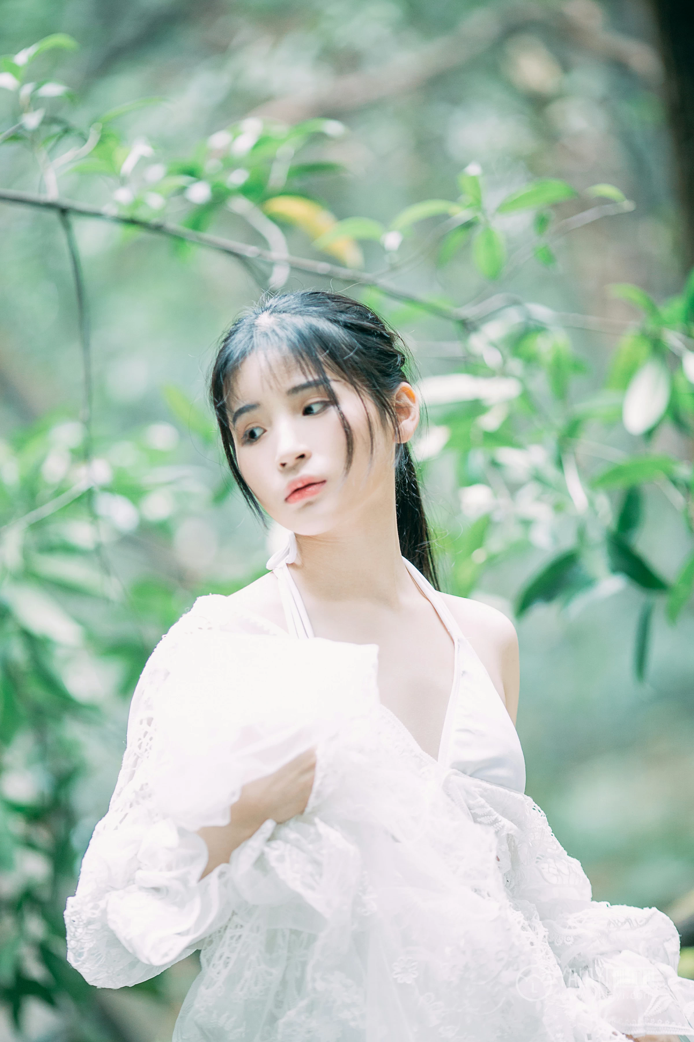 [YALAYI雅拉伊]No.194 仙乐飘飘 阿惜 白色透视镂空连衣裙加白色内衣性感私房写真集第12张