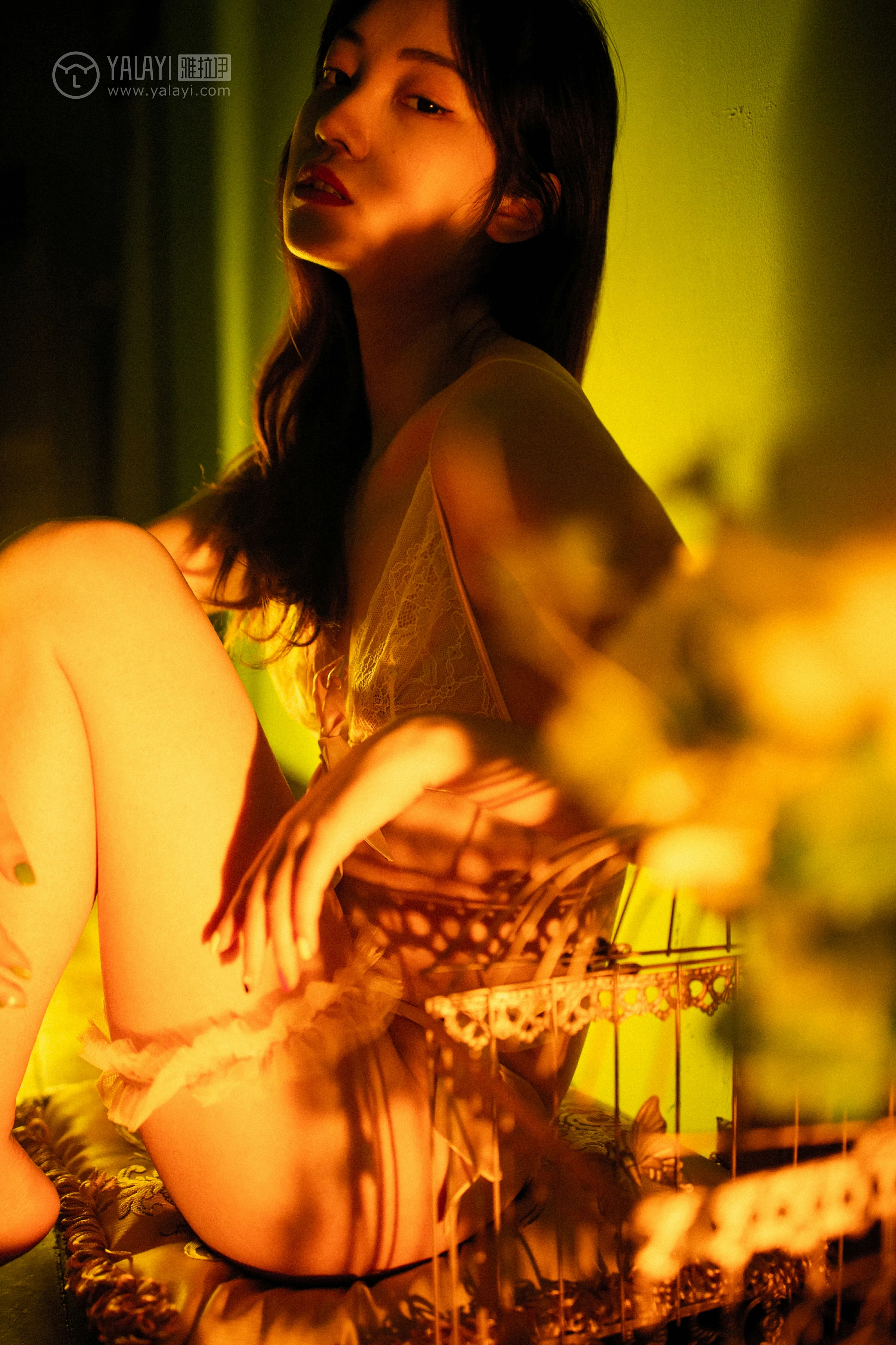 [YALAYI雅拉伊]No.256 人间失格 天蓝酱 白色透视镂空情趣内衣性感私房写真集第6张
