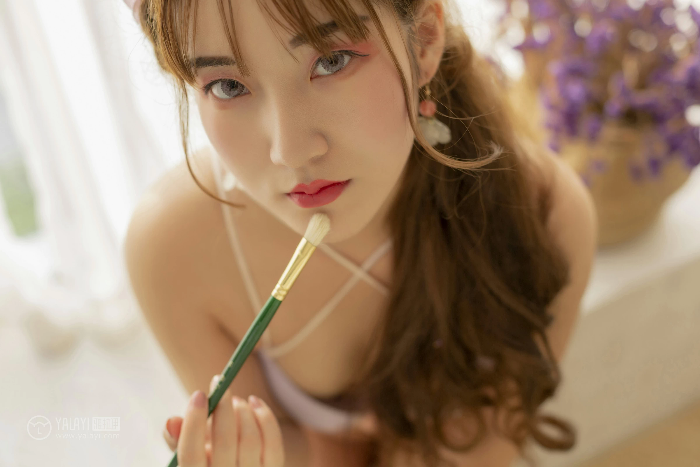 [YALAYI雅拉伊]No.261 自画像 顾盼兮 紫色蕾丝内衣性感私房写真集第13张