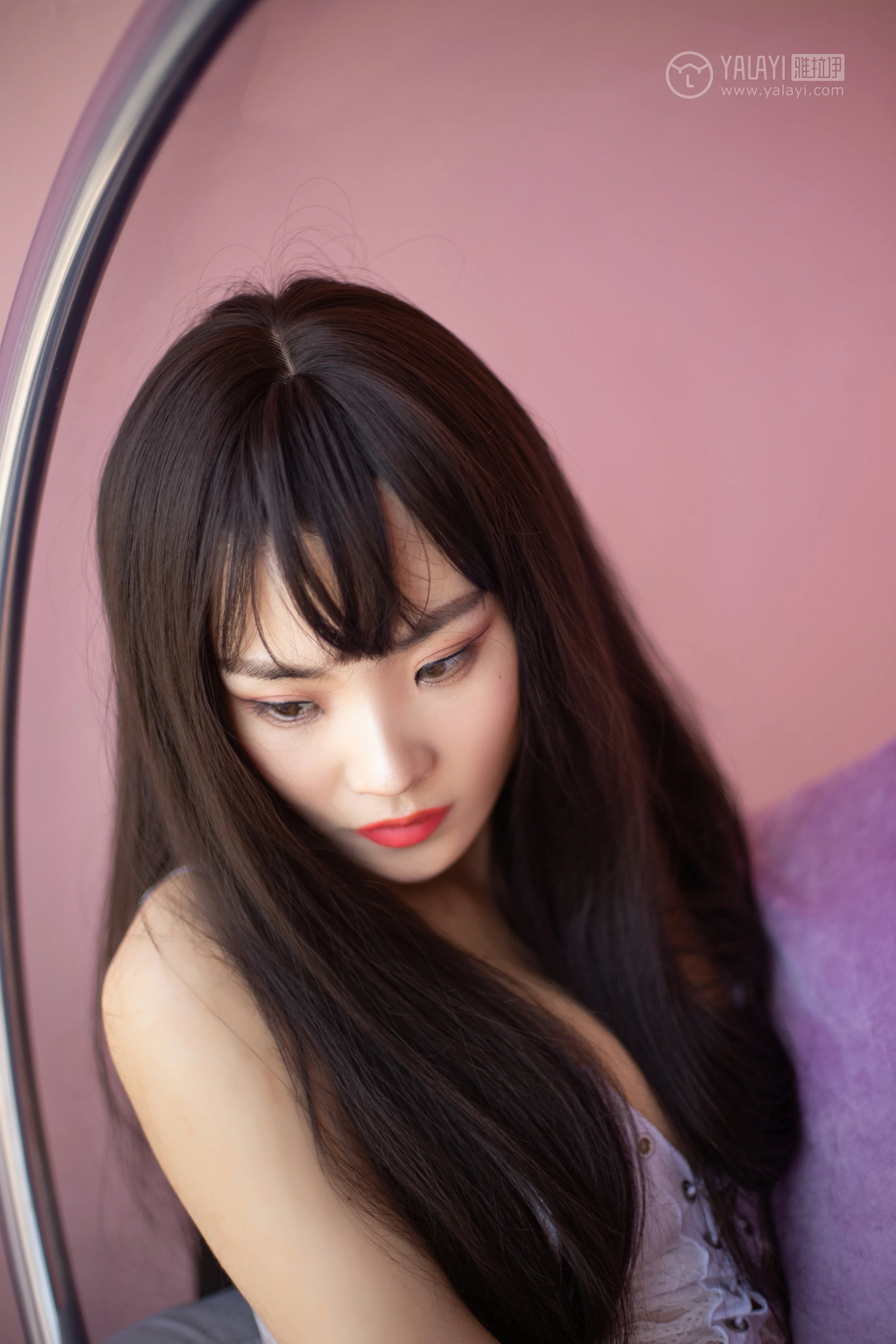 [YALAYI雅拉伊]No.288 欲盖弥彰 沫沫 白色透视情趣内衣加肉色丝袜美腿性感私房写真集第9张